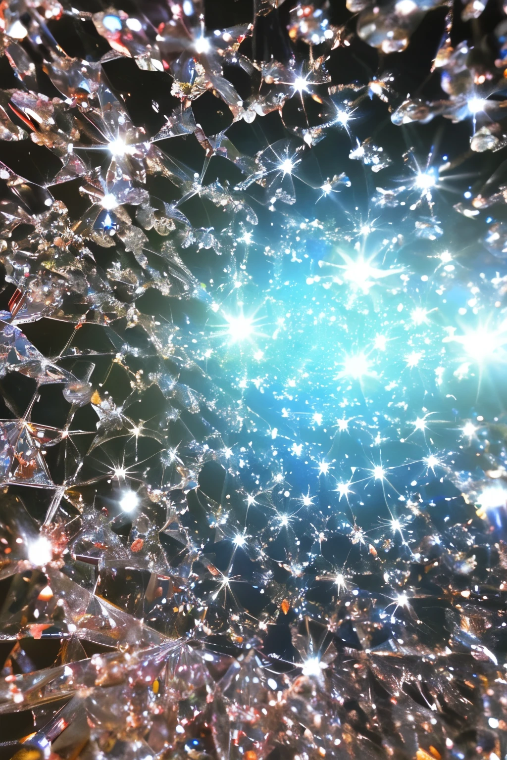 best quality, super fine, 16k, delicate and dynamic, the world of absolute zero images, atoms, molecules, stopping, beautiful crystals, sparkling effects