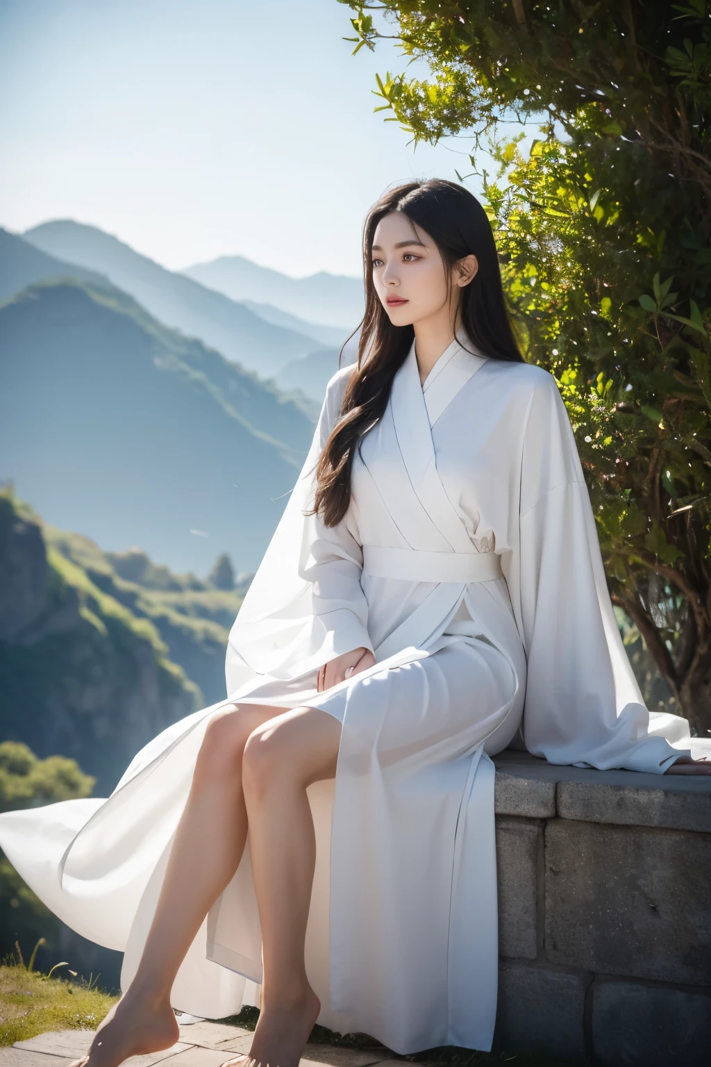 He was wearing a plain white robe，Move with the wind，Flying sound，Like a fairy。Its posture is as straight as a pine tree，Extraordinary temperament。
 
Look at his appearance，Sword-like eyebrows，Bright Stars，Like a sea of stars，Deep and mysterious，Occasionally, the eyes turn，As if there is a flash of inspiration。High nose bridge，Like a mountain peak，The lips are like a vermilion，When rising slightly，More confident and cool。
 
That long hair like ink，Randomly tie up，But it has a sense of elegance，When the wind blows，Hair fluttering，There seems to be a fairy charm lingering。A little cinnabar on the forehead，Like a stroke of genius，Add a bit of mystery。
 
A well-defined face，Like a carved jade，Both the hardness of the edges and corners，And gentle elegance。Action Room，Light on the Step，Like walking on clouds，Every step seems to contain mystery，The extraordinary state is undoubtedly revealed。He is truly a peerless and handsome cultivator.，It is heart-breaking to see，Admire and yearn for。