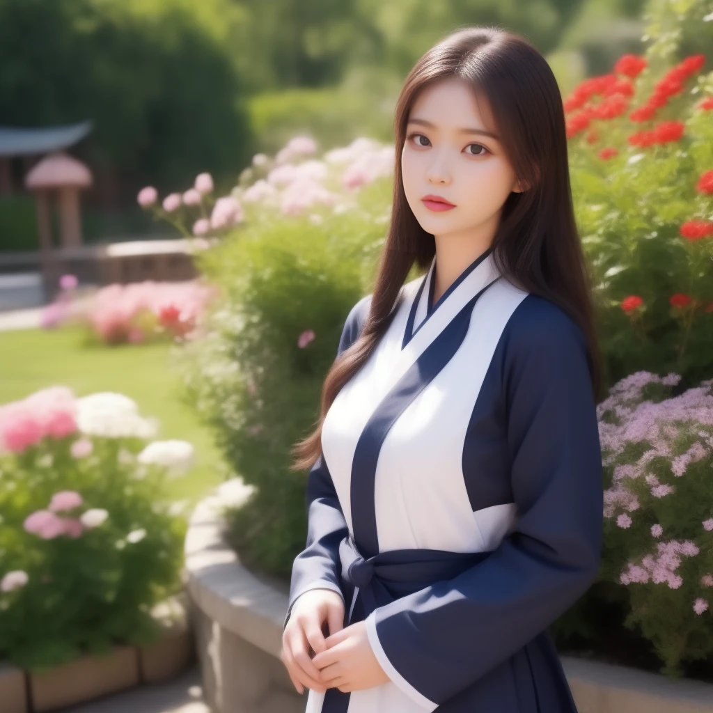 Beautiful Asian woman, 25 years old, 36 inch bust, long, flowing hair in a ponytail.,(วอลล์เปเปอร์ CG unity 8k ที่very detailed),(Masterpiece), (best quality), (very detailed), (best illustrations),(best shadow), cowboy shoot, (sharp eyeliner, eyelid, Detailed eyes:1.1), (city background:1.2), ,Take a break , Version 3 (Girls' frontline), , 3D,8k, Shot with a high quality Fuji 45 camera.,000,000 pixels, wide open aperture, warm light, Realistic, bright, beautiful light colors,