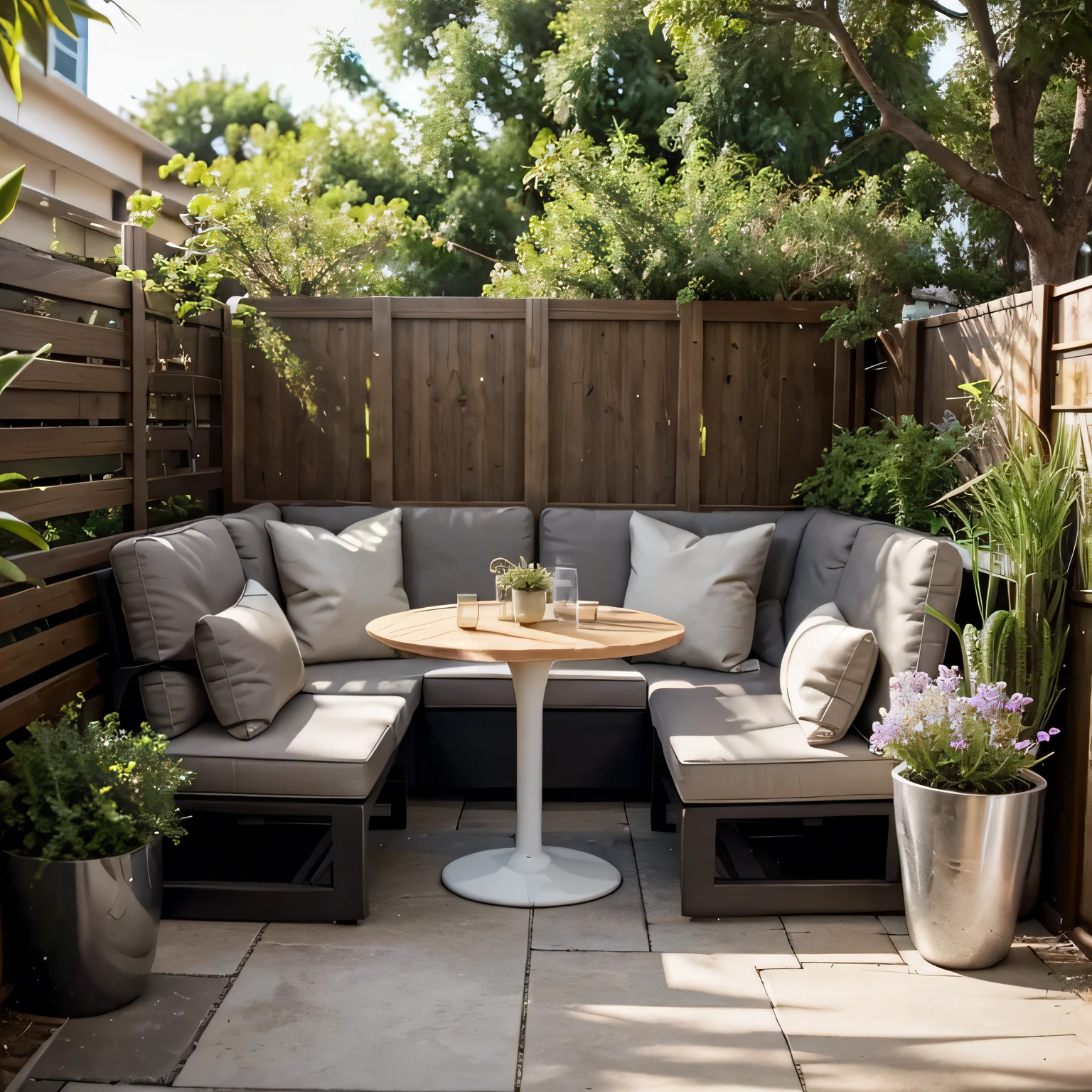 Big Ideas for Small Spaces | Transforming Your Tiny Front Yard into a Stunning Outdoor Oasis  compact seating area being set up