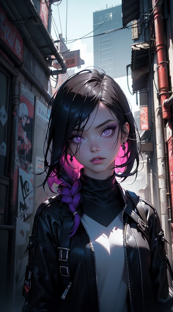 Gothic girl with technical color,Tropical disaster,epcot
(best quality,4k,8k,highres,masterpiece:1.2),ultra-detailed,(realistic,photorealistic,photo-realistic:1.37),vibrant colors,neon lights,futuristic aesthetics,dark atmosphere,gothic style,detailed facial features,glowing eyes,black lipstick,unique fashion style,stunning makeup,urban decay,post-apocalyptic scenery,graffiti-covered walls,ruined buildings,dystopian environment,broken holographic screens,purple and blue tones,harsh industrial lighting,eerie shadows