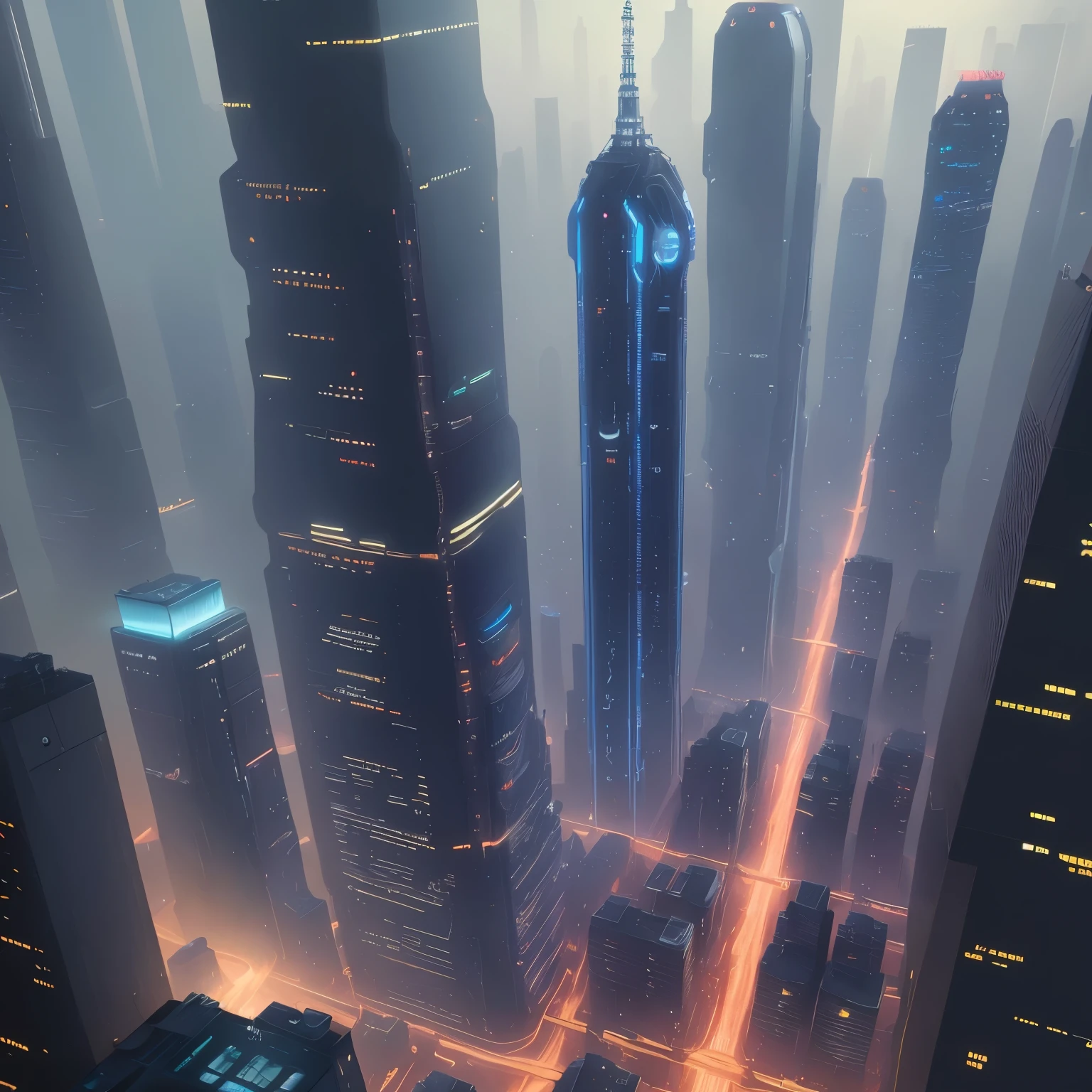 (((Masterpiece))), best quality, ultra-detailed CG unity 8k wallpaper, cyber city, tokyo, big future city