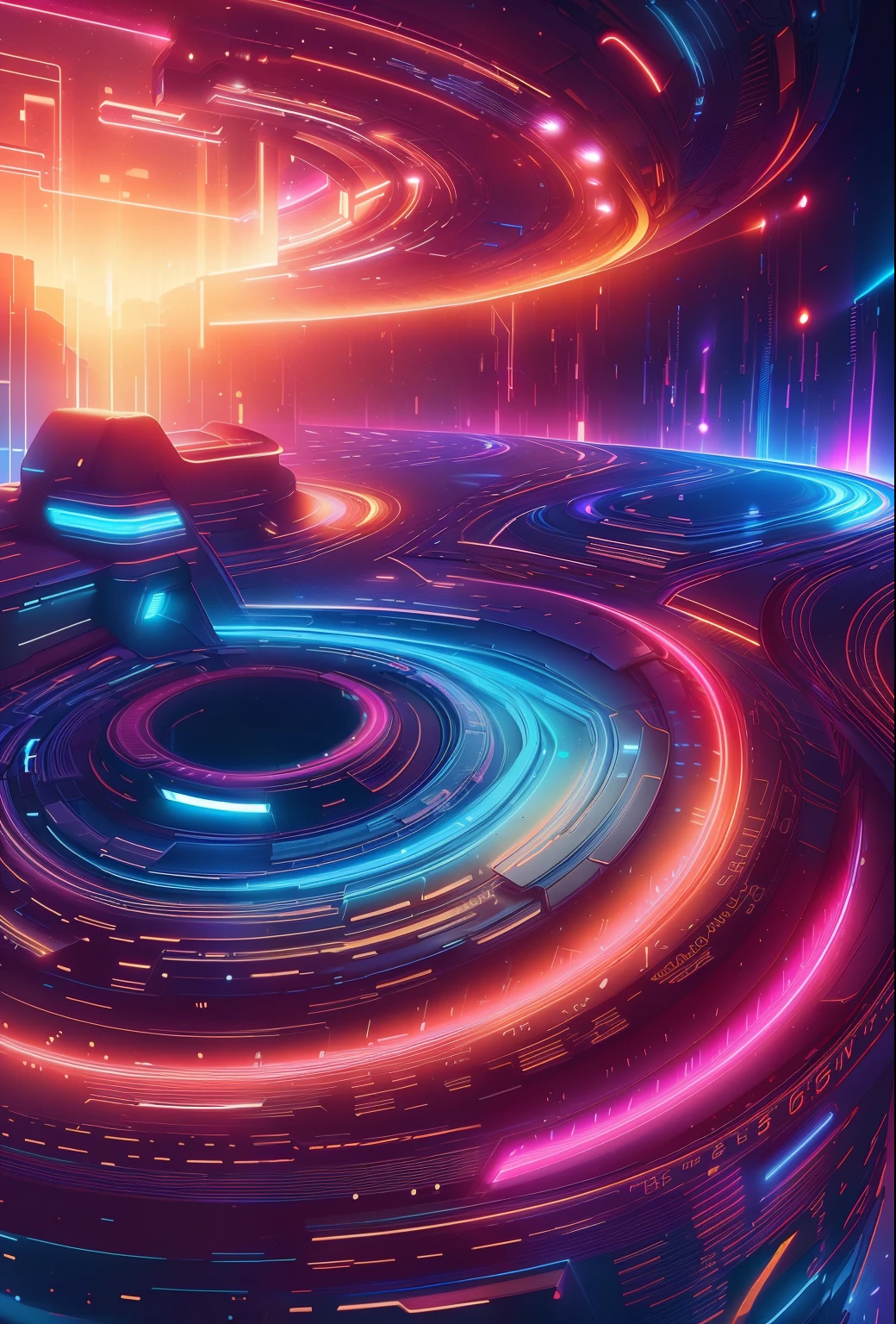 Blending two images.Futuristic glowing background，Photorealism，One-sided dramatic light，Luminous DSLR Camera，8k，Unsplash，Blue lines and abstract background，Gradient color scheme，Simple style，Raphael Lacoste style graphic design，3d rendering，high resolution