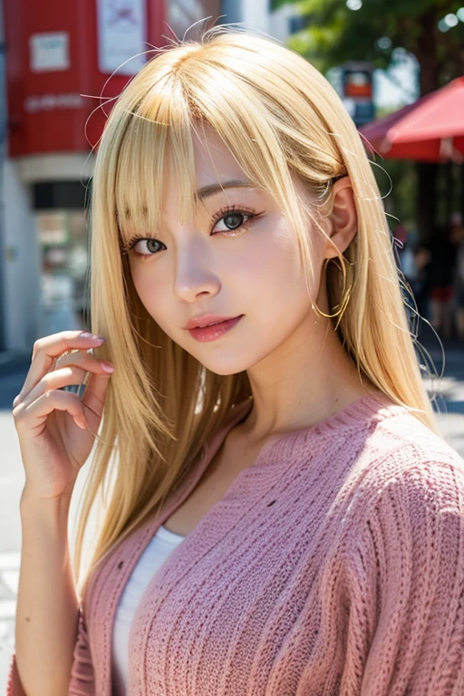 White skin Japanese gal Blonde mask