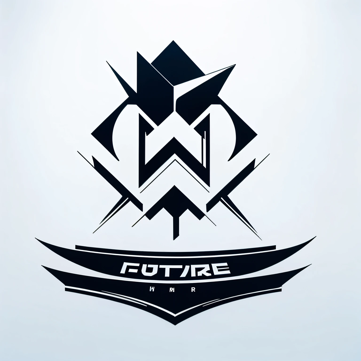 Corporate logo、emblem、simple、letter、Near future、margin、simpleなフレーム、White background only、Monochrome、Placed in the middle、Front view、No humans、cool、geometry、Music as a motif