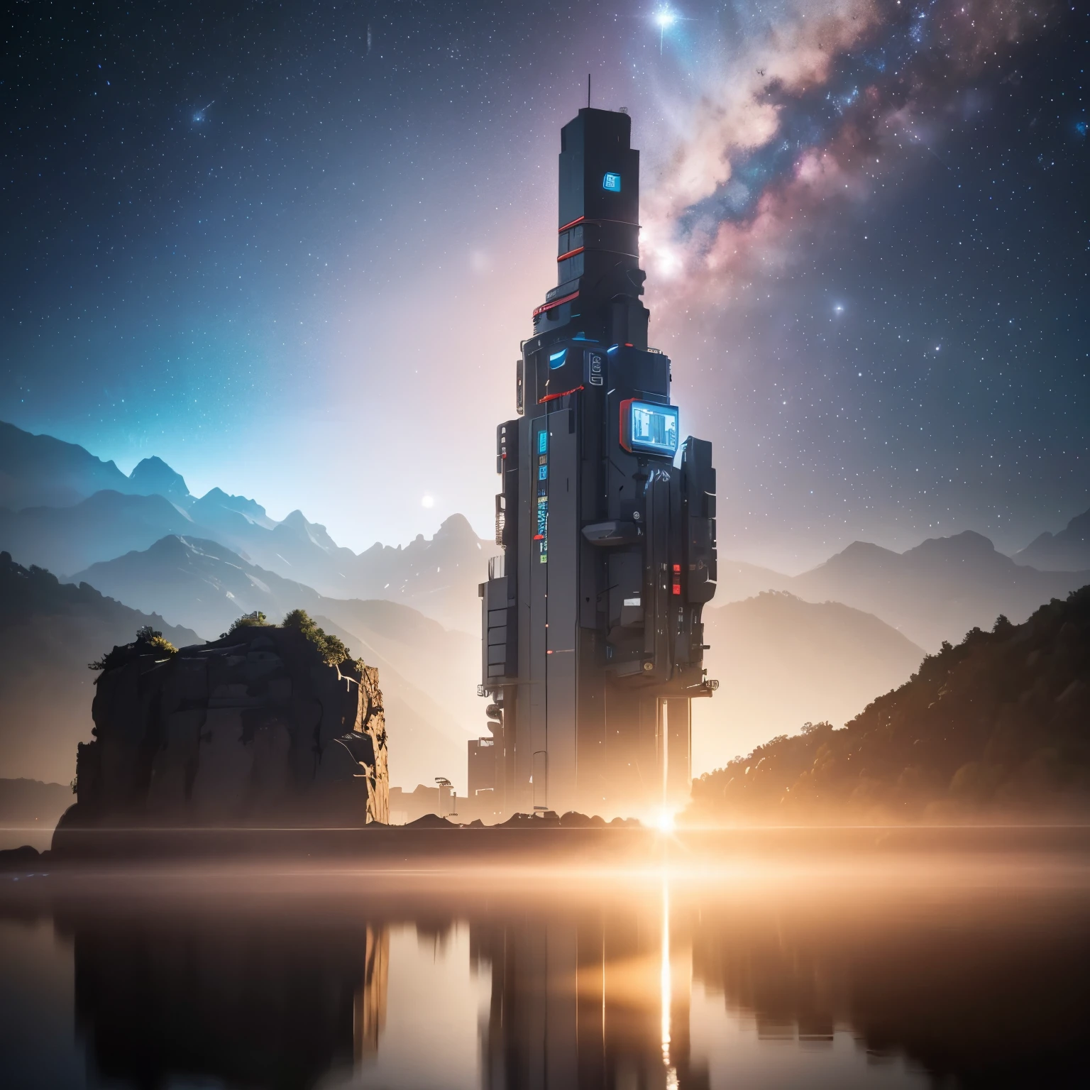 Mohe alluvial plain in Yuexing Rift Valley area,Rock sugar agate nuclear power command armed helicopter black gold cruiser tower snow red marble luminous space station. 1:3 Models,starrysky,Cyberpunk art of a,Rembrandt light,Detail portrayal,macro shot,surface reflection,high definition detail,dingdall effect,Light and shadow intensification,The light shines,particle effect,3D modeling,Surface reflected light,detail-rich,fine texture,strong visual impact,hyper-detailing,A high resolution,high saturated,Ray traching,light and shadow effect,32K smooth,A high resolution
