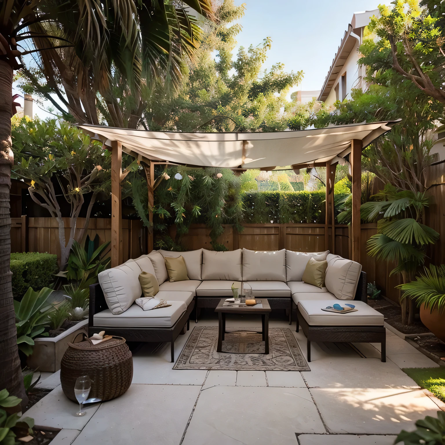 Big Ideas for Small Spaces | Transforming Your Tiny Front Yard into a Stunning Outdoor Oasis setting up shade structures