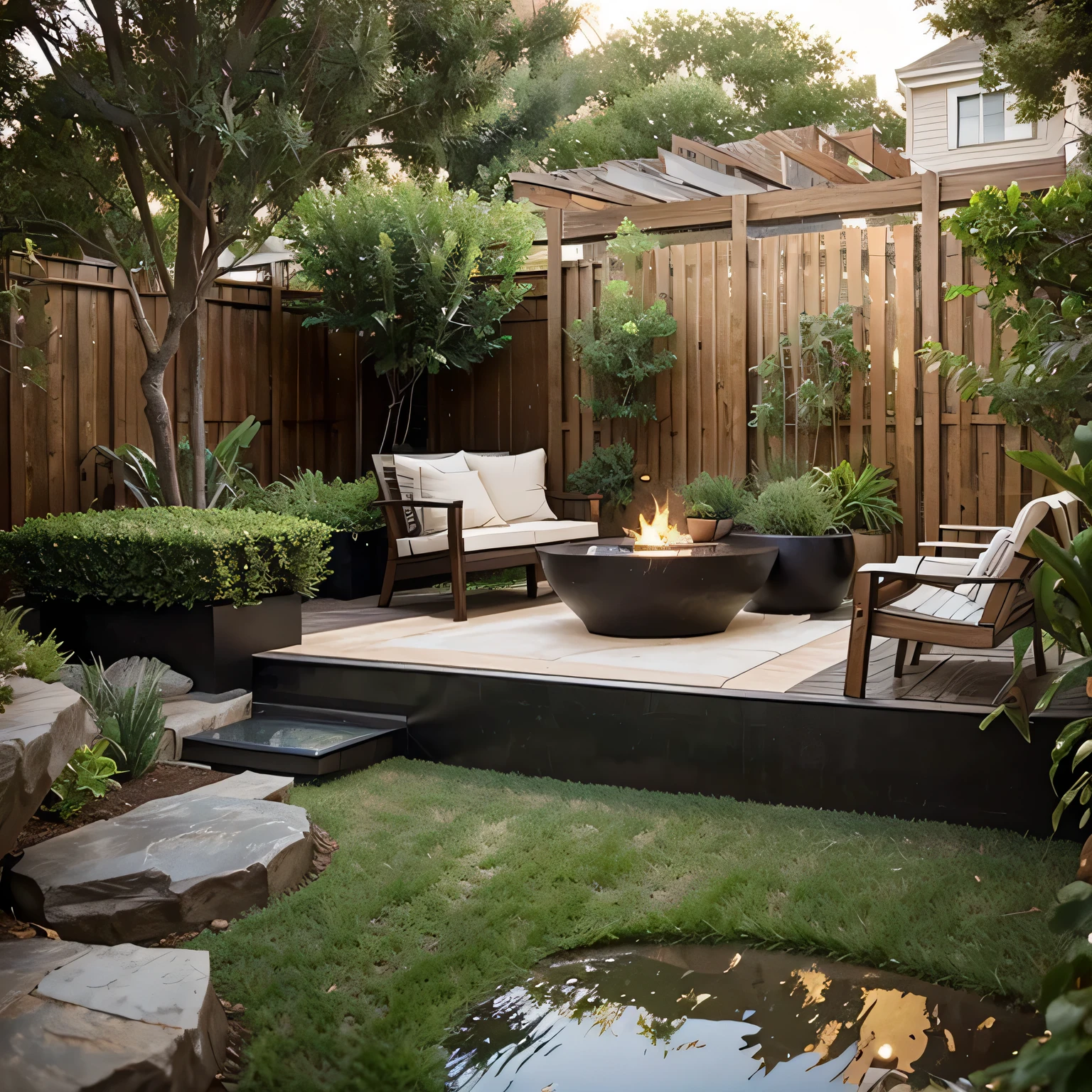 Big Ideas for Small Spaces | Transforming Your Tiny Front Yard into a Stunning Outdoor Oasis placing reflective surfaces