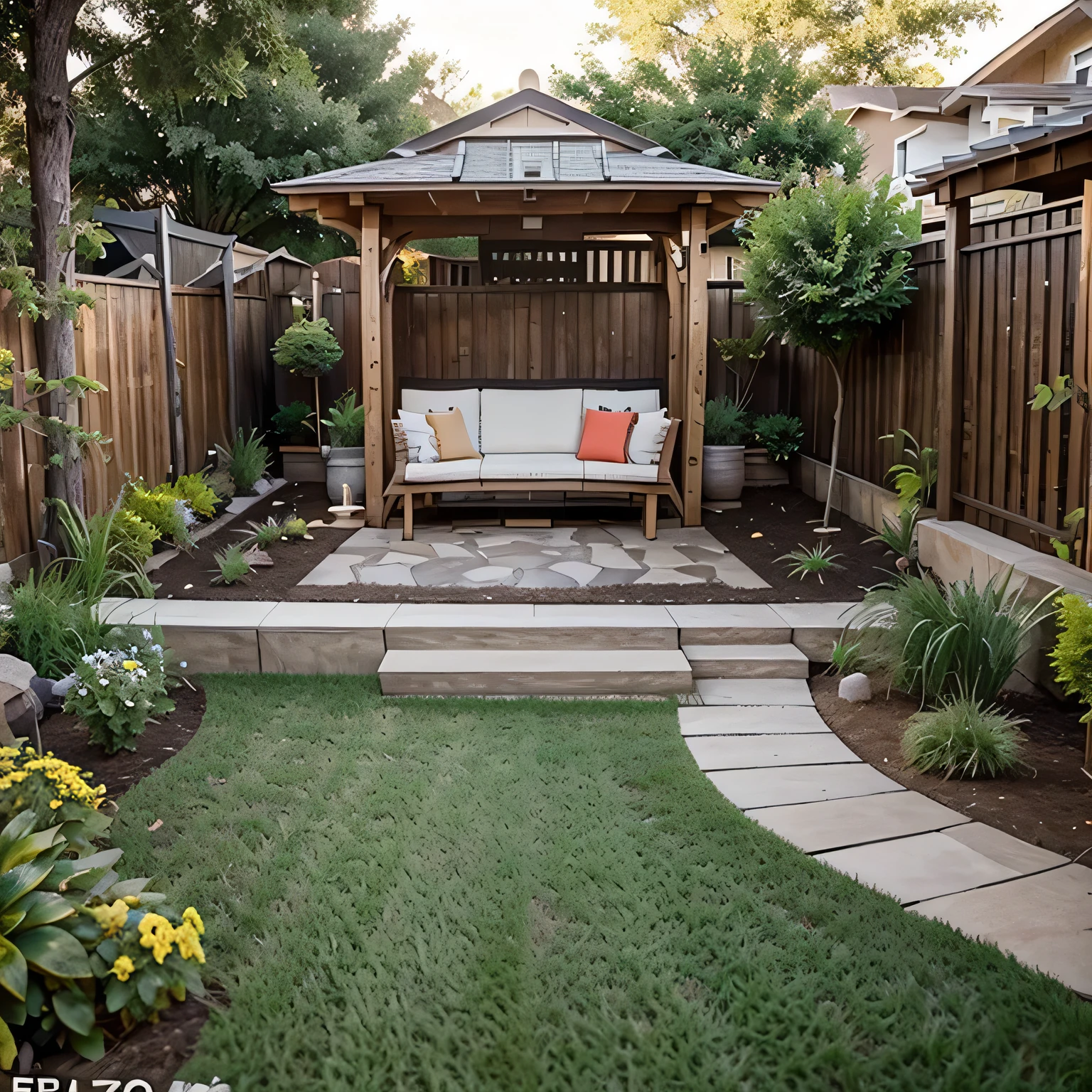 Big Ideas for Small Spaces | Transforming Your Tiny Front Yard into a Stunning Outdoor Oasis the transformed yard with before and after comparison