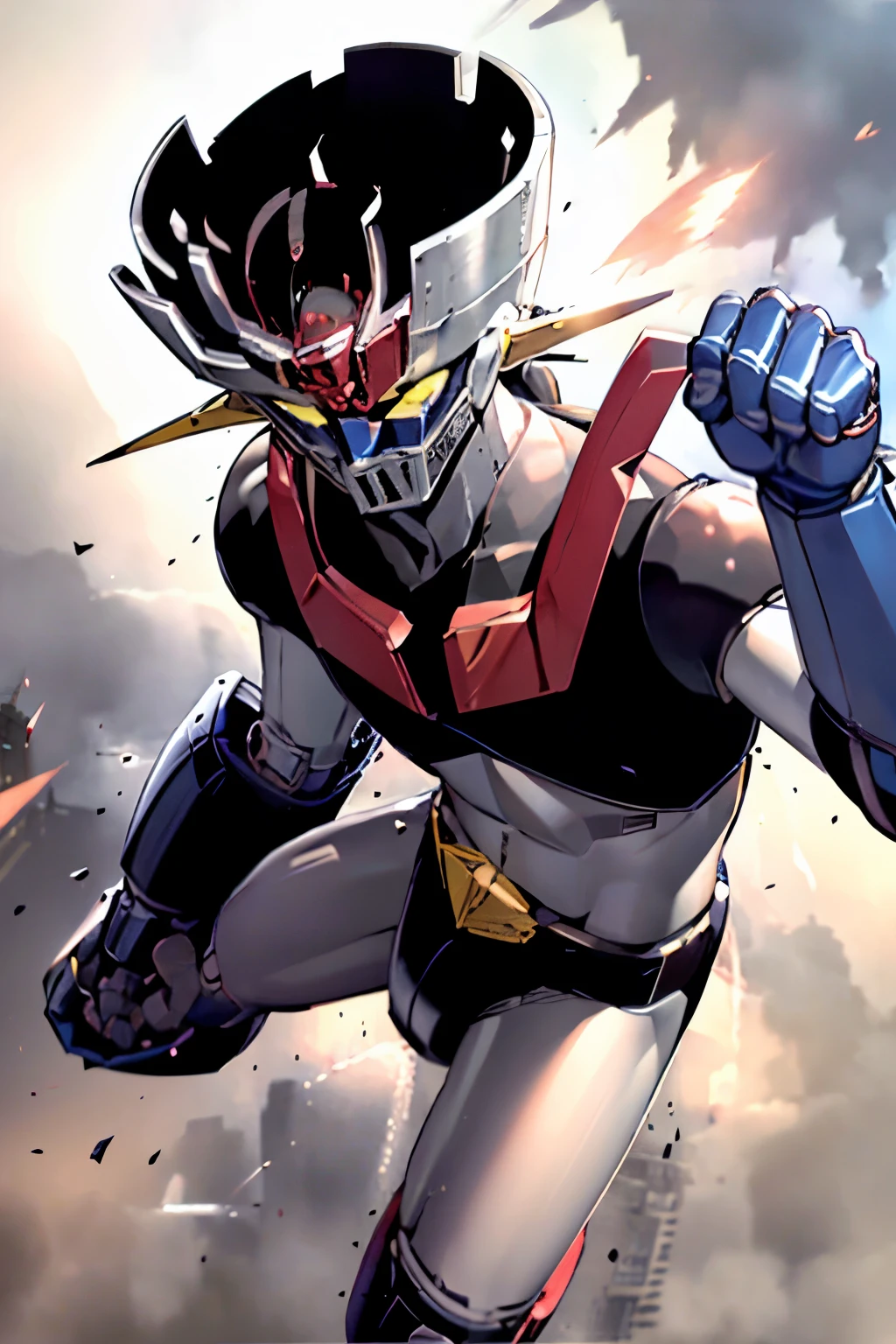 （（（highest quality、first-class、masterpiece、Normal body、8k、Ultra-precision、Normal hand、Normal finger、Highest）））、Mazinger Z、The total length is 18m、Weight 20t、A castle of black iron towering into the sky、Super Robot、Rocket Punch、Brest Fire、Jet Sclander、Photon Power Beam、Jet Pilder、Pilder On
