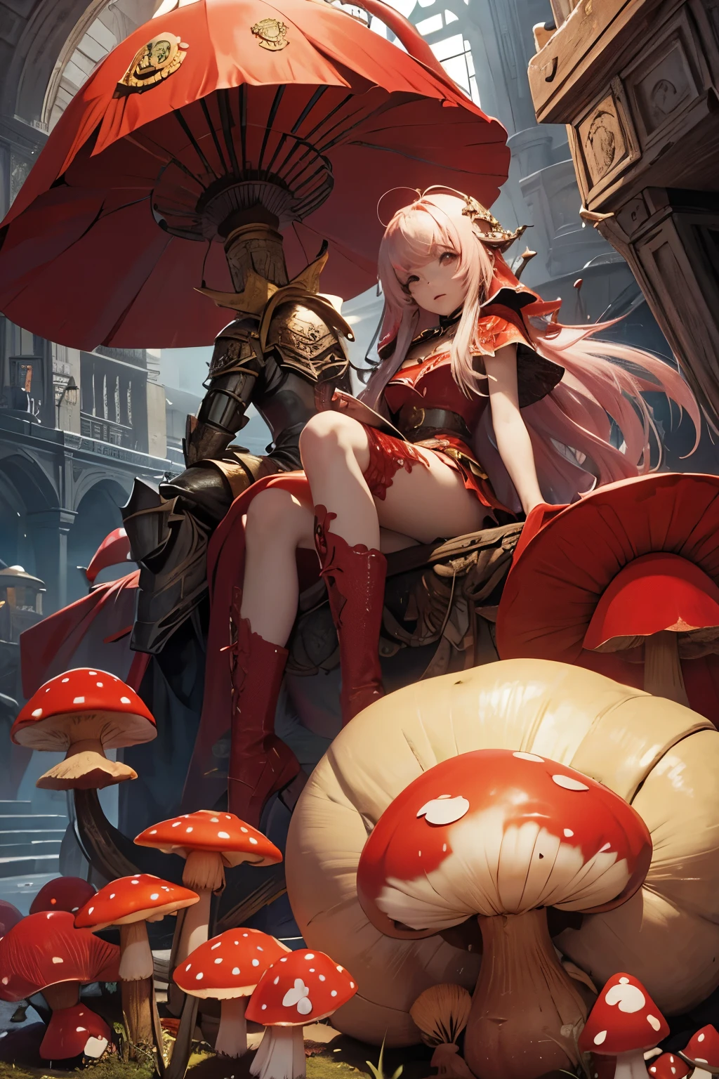 knight of the red mushroom and red mushroom Monster