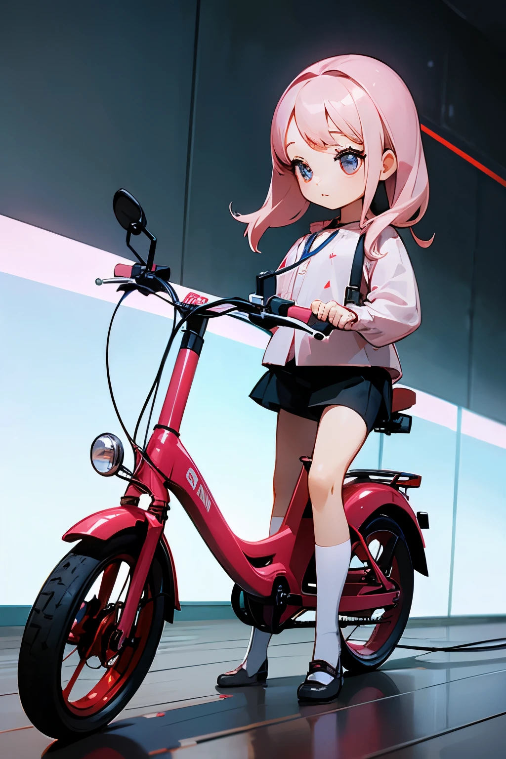 Photorealistic、Chibi Girl Doll(A presentation on the appeal of electric-assisted bicycles)