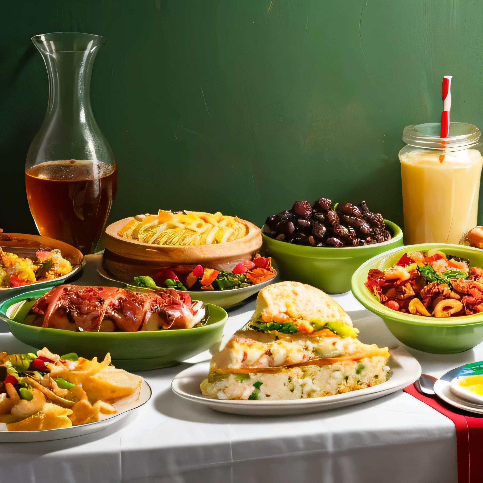 Lots of delicious food table painting