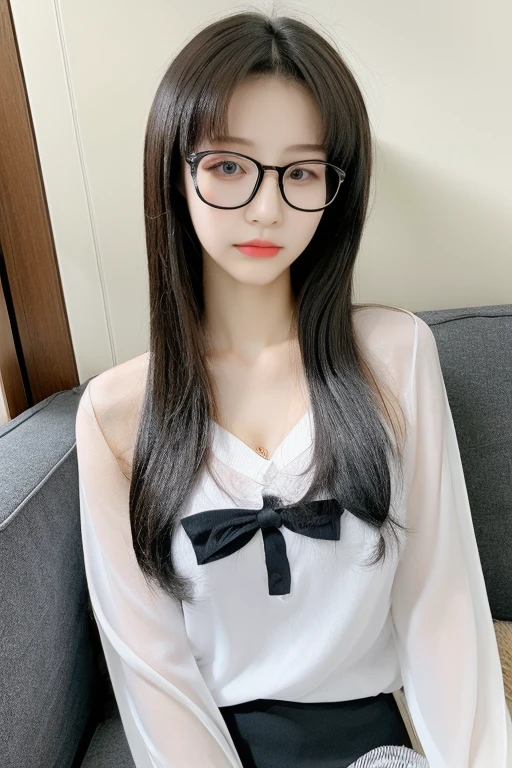highest quality、masterpiece、High sensitivity、High resolution、 body shape、skinny、Glasses、Dozing off