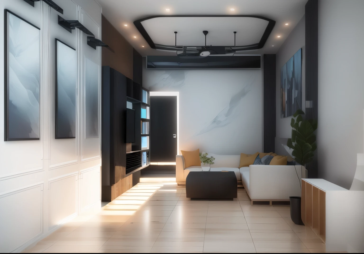 rendering of living room with couch, chair and TV shelf, living room interior, 3d rendering, 3d rendering, minimalist modern style, wall, mural. living room interior design, living room interior, house design, interior design, living room interior, interior architecture perspective, apartment design, practical ideas, interior design living room, 3 d rendering, interior design architecture, highly detailed interior