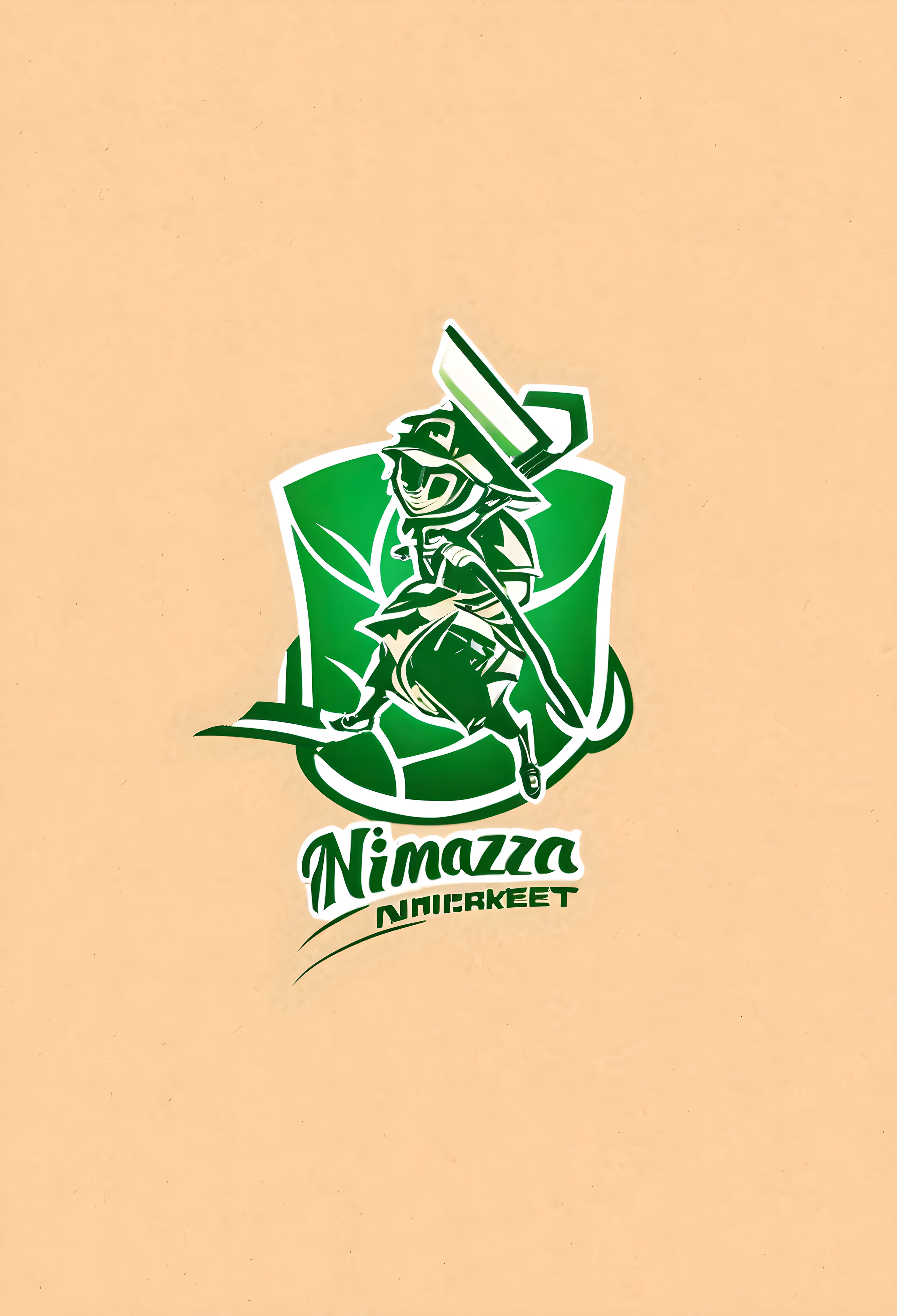 Create a logo with name "NIMAZA" for box cricket 