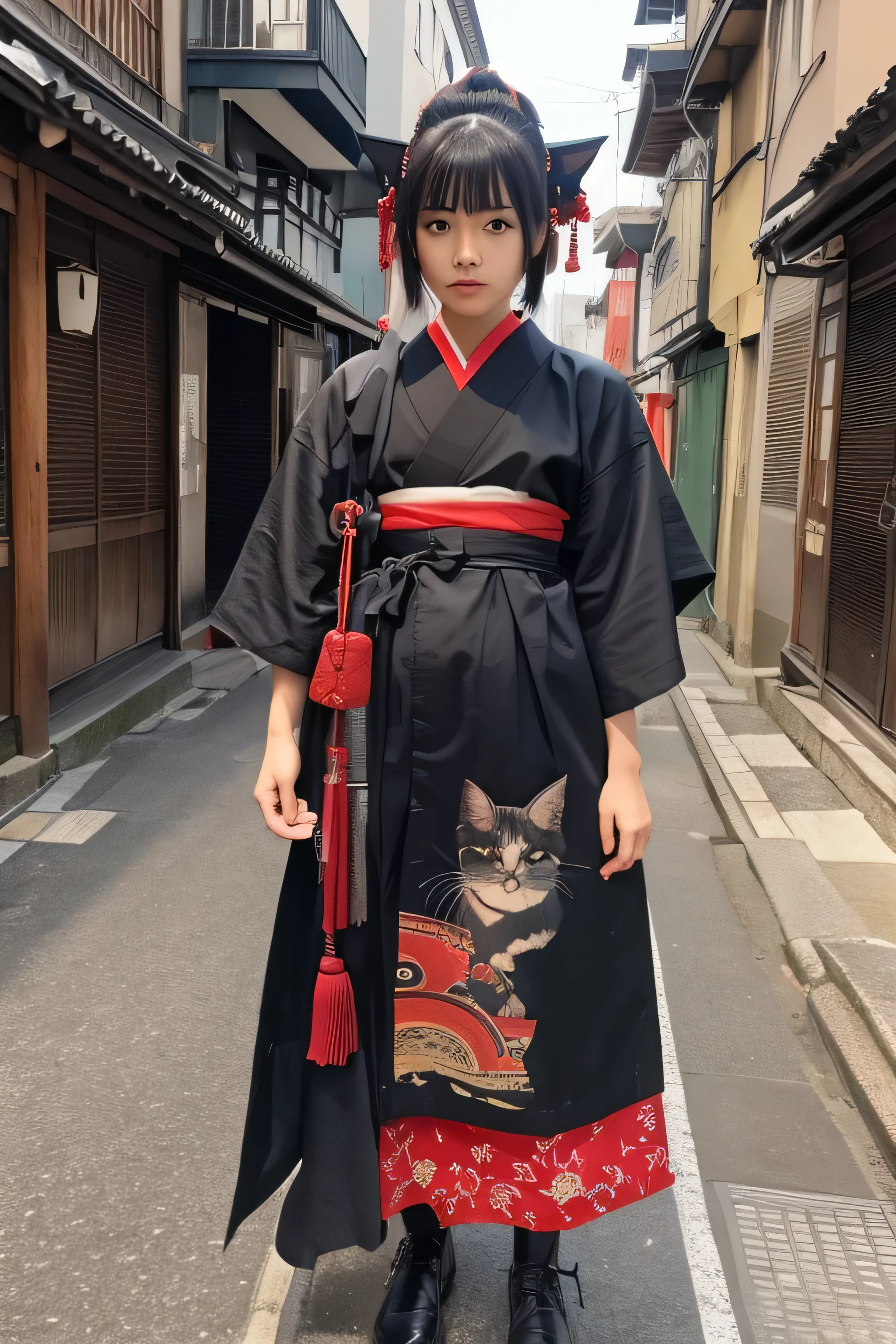 whole body、Cat、samurai、This way、Walking