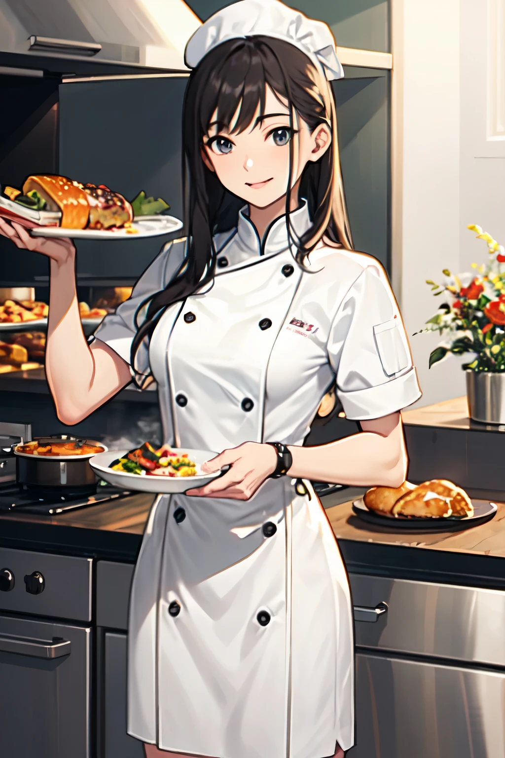 ((Best quality)), ((chef-d'artwork)), (detailed), visage parfaitBest quality,ultra-detailed,photo-realistic:1.37),bright and vibrant colors,studio lighting,expression ludique,Stylish makeup, dusk,cheveux blonds flottant au vent,seductive eyes,shiny lips,pose sexy, souriant d'a confident and attractive manner,poser pour une séance photo professionnelle,faible profondeur de champ,mettre en valeur le sujet principal,soft natural lighting,creating an atmosphere of dreams and magic.