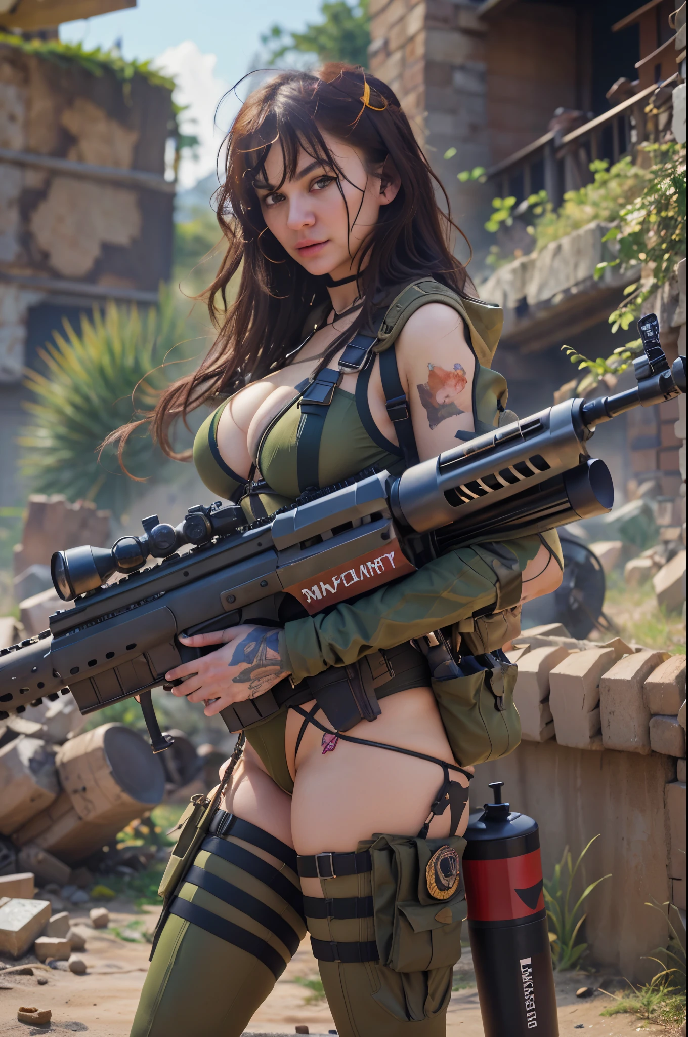 arafed woman in military uniform posing with rifle in front of fire, wojtek fus, infantry girl, military girl, soldier girl, beautiful female soldier, big breasts:1.4), mechanical soldier girl, deviantart art station cgscosiety, beautiful digital artwork, artwork guweiz style, ross tran 8 k, cgsociety high definition, cgsociety amazing