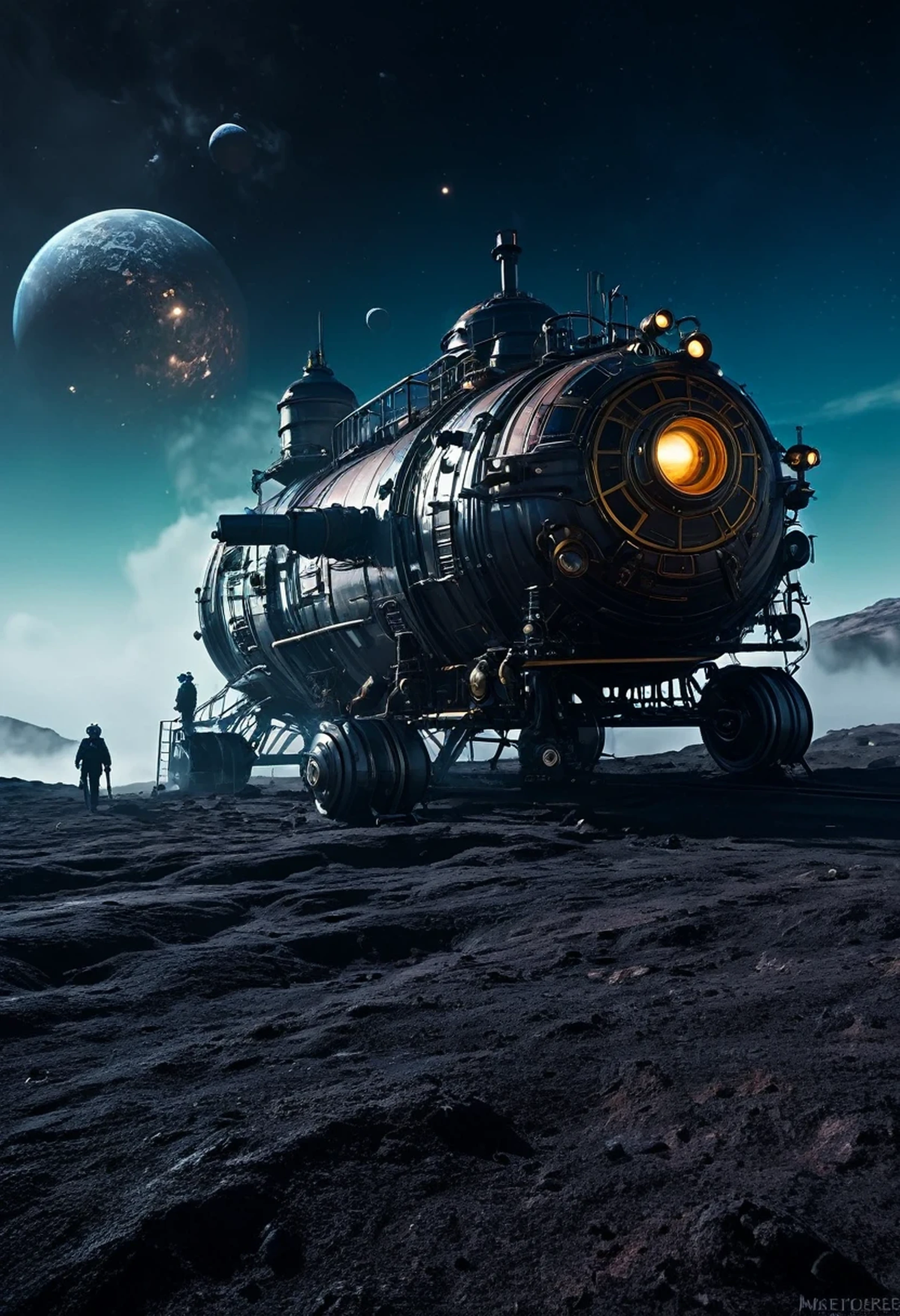 (Best quality,4K,8K,A high resolution,Masterpiece:1.2),(Realistic,Photorealistic,photo-realistic:1.37),Astronaut,Steam punk,film-noir,Otherworldly,Vivid colors,Dreamlike,Sci-fi,subtly lit,Atmospheric,view of the cosmos,Steam-powered machinery,Ethereal,hauntingly beautiful,Moody shadows,Retro-futuristic technology,Starlight fog,exploration,Adventure,Mystery,Galactic environment,exalted,Isolated heroine,Interstellar Travel,dramatic contrast,distant planets,Majestic face,Sci-fi fashion,Smoke and fog effects,contrasting textures,Timeless beauty