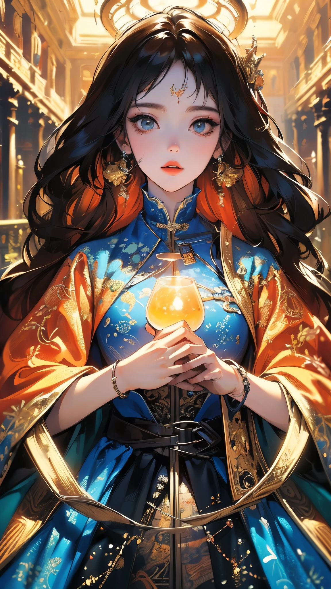 (masterpiece, Top quality, best quality, Official Art, beautiful and aesthetic:1.2), (1 Girl), Extremely detailed,(Fractal Art:1.3),rich and colorful,The most detailed