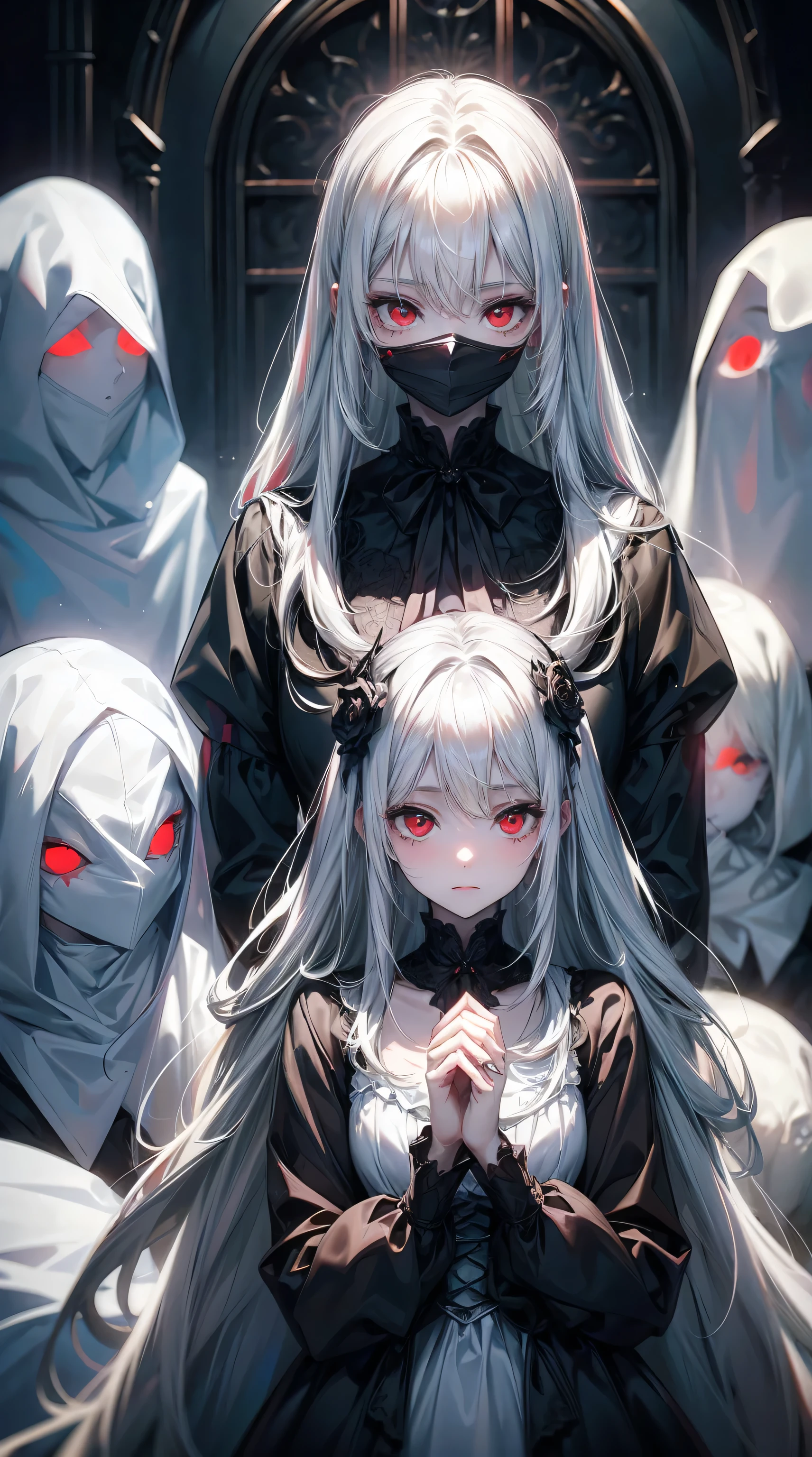ghost、darkness、Dimly lit room、真夜中の古いghost屋敷の中で、ruins、Girl、Girl、Short、Younger、、Baby Face、Both eyale skin、Nipples、flat chest、Dynamic Angle、Glaring、Creepy、scared、suspicious、suspicious、Ghost、My clothes are torn、Half naked、The body is slightly transparent、My legs are disappearing、I feel lifeless、Dead、Ghost、Panties、Injured