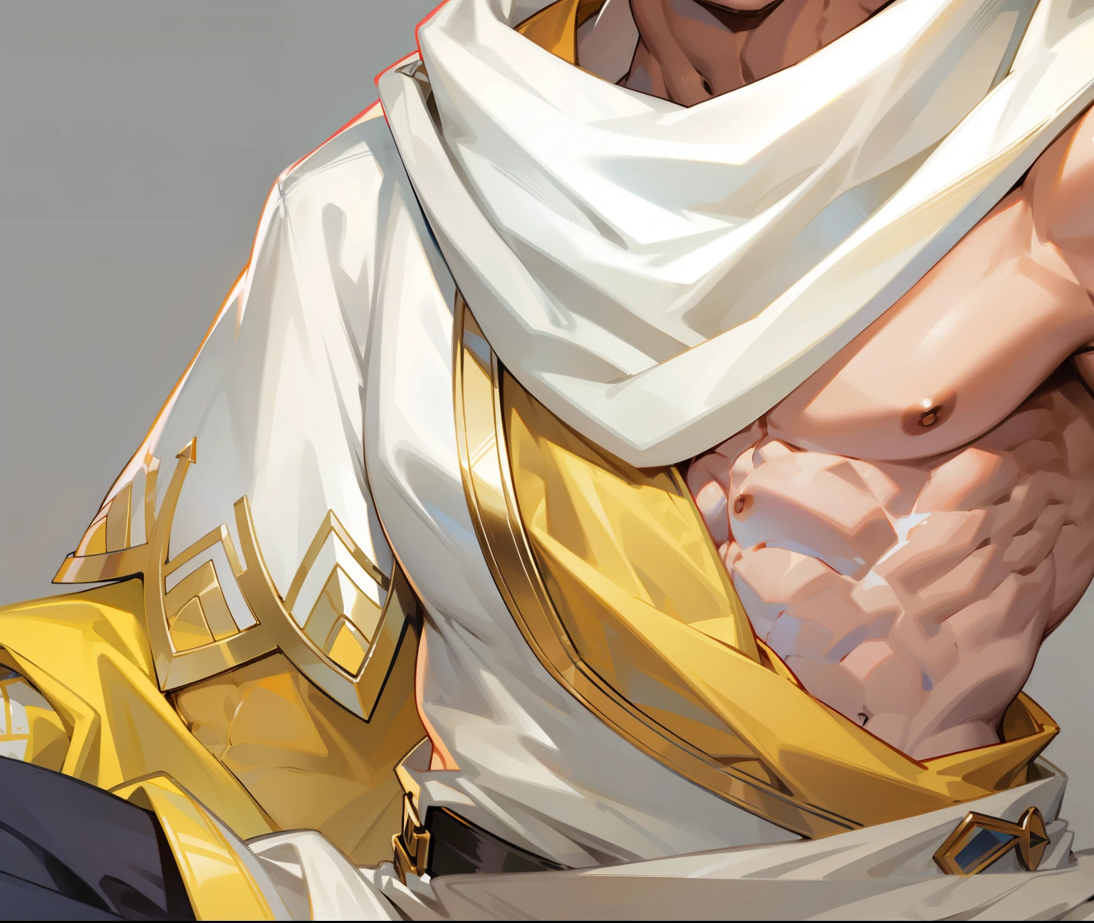 Male body structure chest muscles arm details