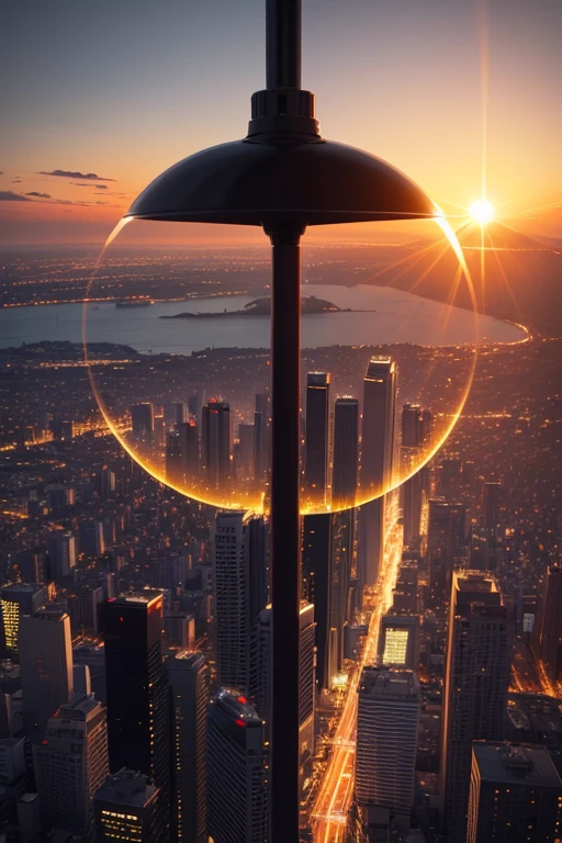 sunset, night, graphic, city、Shining in Gold