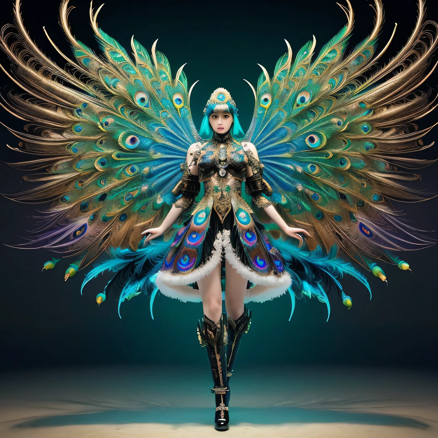 Android Mechanical Peacock,Robot Wings,Ernst Haeckel, James Jean. generativeart, Baroque, complicated patterns, Fractorism, Movie stills, Realistic, Bright peacock feathers, complicated, elegant, Very detailed, Digital Painting, Art Station, Smooth, Sharp focus, figure, Overtake, Vaporware,Full Body Shot
