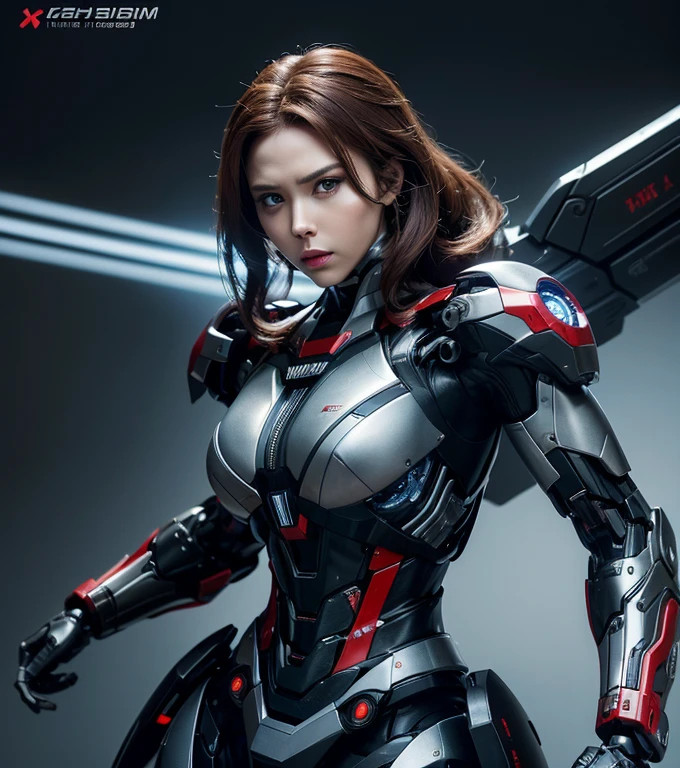  Super detailed, advanced details, high quality, high quality, High resolution, 1080p, hard disk, beautiful,(war machine),(black widow),A powerful cyborg woman, sleek and futuristic, with advanced mechanical augmentations that enhance her strength and capabilities.,Mecha cyborg girl,battle mode,Mecha body girl,She is wearing a futuristic war machine weapon mecha,