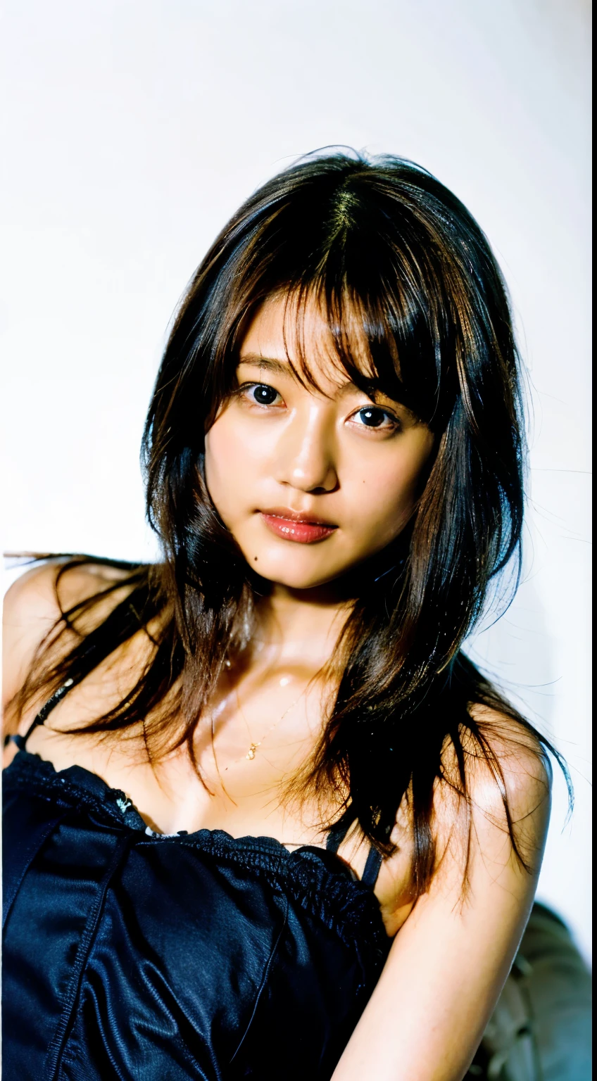 (One Girl), short hair, Great face and eyes, smile, energy, vitality, (camisole, Lace panties:1.2), (camisole with open chest:1.4), (highest quality:1.4), Very detailed CG 統合 8k 壁紙, Very detailed, High-resolution RAW color photos, Professional photography, Realistic portraits, (Bedroom), Straddle, White Wallpaper, Portrait of sexy girl, emotion , Exposure, (View from below:1.1)