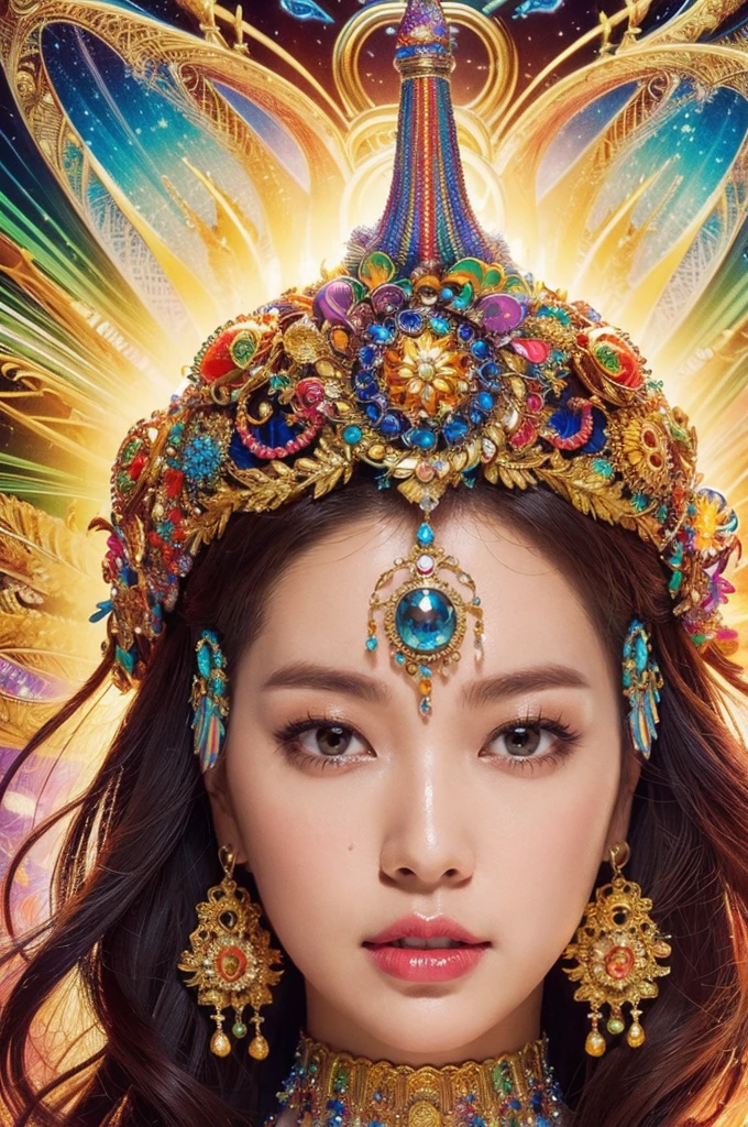 (masterpiece,Top Quality,highest quality,Official Art,Beauty and aesthetics:1.2),(One girl),Very detailed,(Fractal Art:1.3),Very colorful,Most detailed,God's Girl,Blue colored eyes。WARCRAFT,Cosmos,Star Cloud