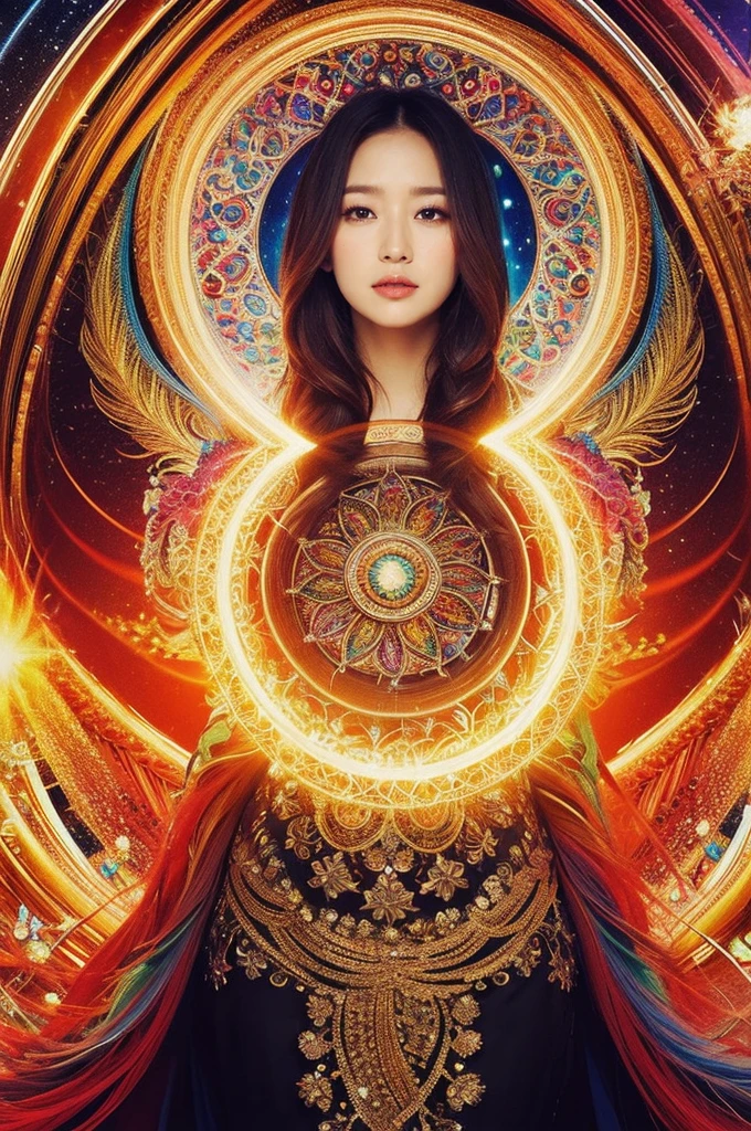 (masterpiece,Top Quality,highest quality,Official Art,Beauty and aesthetics:1.2),(One girl),Very detailed,(Fractal Art:1.3),Very colorful,Most detailed,God's Girl,Blue colored eyes。WARCRAFT,Cosmos,Star Cloud