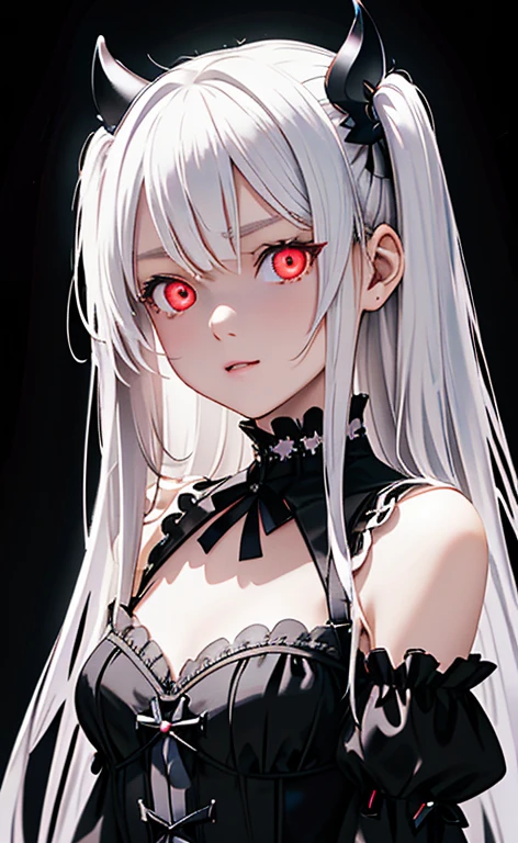 (Photorealistic:1.4)、asuna,(masterpiece、lens flare:1.5、spot light:1.2、Exquisite beautiful eyeonochrome:1.5,portlate、)(),()
、Cute Face、 3D Face、(pearl white hair:1.5、Straight Hair)、(two side up),(1 Girl)、(Red eyes:1.2)、(upper body)、(evil:1.6)、(head tilt) ,(Cute face:1.2),(flat chest),(),kind face,(white lace frilled gothic lolita),(black background:1.5)、(glowing eyes:1.3)、()、 Neat and clean、Adorable、Slim Body(Tareme:1.5),Shiny Hair、(Glowing pink Skin)、Nijisketch,Manga,zydG