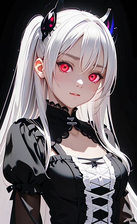 (Photorealistic:1.4)、asuna,(masterpiece、lens flare:1.5、spot light:1.2、Exquisite beautiful eyeonochrome:1.5,portlate、)(),()
、Cute Face、 3D Face、(pearl white hair:1.5、Straight Hair)、(two side up),(1 Girl)、(Red eyes:1.2)、(upper body)、(evil Face:1.6)、(head tilt) ,(Cute face:1.2),(flat chest),(),kind face,(white lace frilled gothic lolita),(black background:1.5)、(glowing eyes:1.3)、()、 Neat and clean、Adorable、Slim Body(Tareme:1.5),Shiny Hair、(Glowing pink Skin)、Nijisketch,Manga,zydG