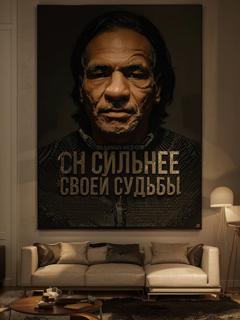 Painting in wall, black interior