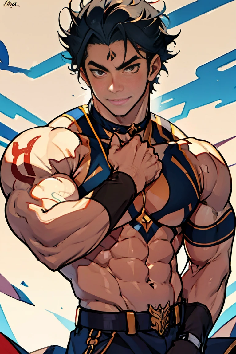 show off thick arms to the audience，（Huge chest muscles protruding forward），closeup of arms，Shoulders exposed，Stout arms，A mais alta qualidade de imagem，Pessoas do sexo masculino,gender：male，Child，1 ，jovem e bonito，Shoun，cabelos brancos，Cabelo liso curto，Pele escura，Anime peito grande，anime wallpaper，sozinho，Foco Masculino，cuecas，Dilation of the pectoral muscles，capa vermelhirilha saliente，Fundo Urbano，Espalhe as pernas，sexy,(master part, best quality),meias brancas longaotas Red Martin，strong,