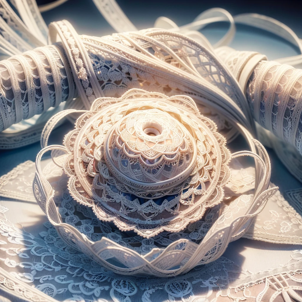 mandala\((made by beautiful delicate white lace:1.5),very beautiful,very delicate,three-dimensional \), BREAK ,quality\(8k,wallpaper of extremely detailed CG unit, ​masterpiece,hight resolution,top-quality,top-quality real texture skin,hyper realisitic,increase the resolution,RAW photos,best qualtiy,highly detailed,the wallpaper,cinematic lighting,ray trace,golden ratio\),dynamic angle,macro photography