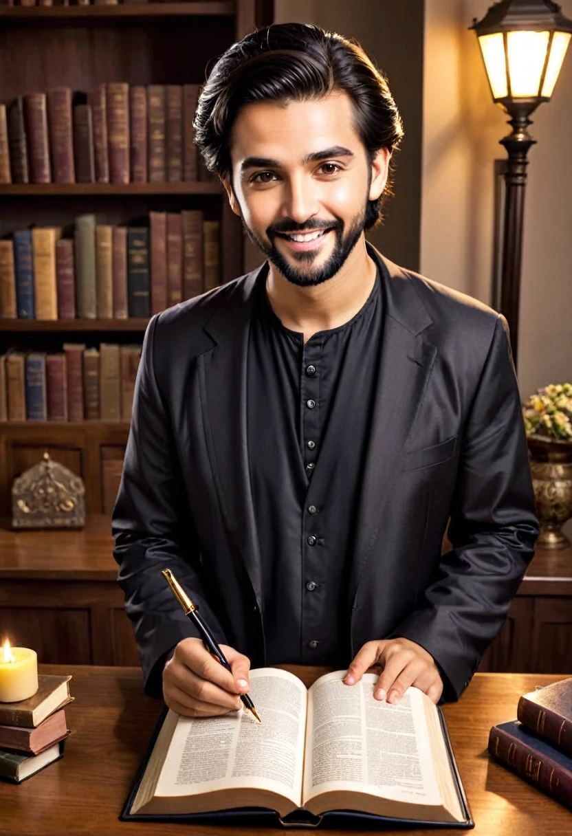 (masterpiece, high resolution, photorealistic: 1.4), (A mystic and magical charming Tarot reader man, smiling, in a beautiful room full of Tarot themes objects:1.3). lots of cards on the table. (Sony Alpha a7R IV camera expertly accustomed at capturing this captivating moment: 1.2), (combined with a versatile Sony FE 24-70mm f/2.8 GM lens, ensuring every detail is captured beautifully: 1.2)