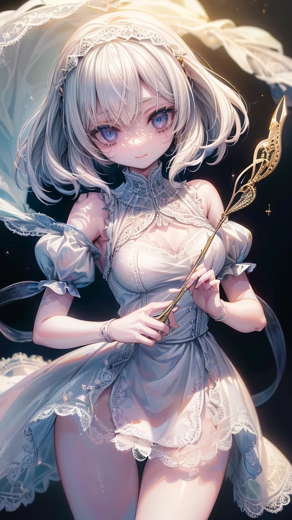 doll\((made by beautiful delicate white lace:1.5),doll,anime style,,smile,very beautiful,very delicate,three-dimensional \), BREAK ,quality\(8k,wallpaper of extremely detailed CG unit, ​masterpiece,hight resolution,top-quality,top-quality real texture skin,hyper realisitic,increase the resolution,RAW photos,best qualtiy,highly detailed,the wallpaper,cinematic lighting,ray trace,golden ratio\),dynamic angle,macro photography[nsfw]