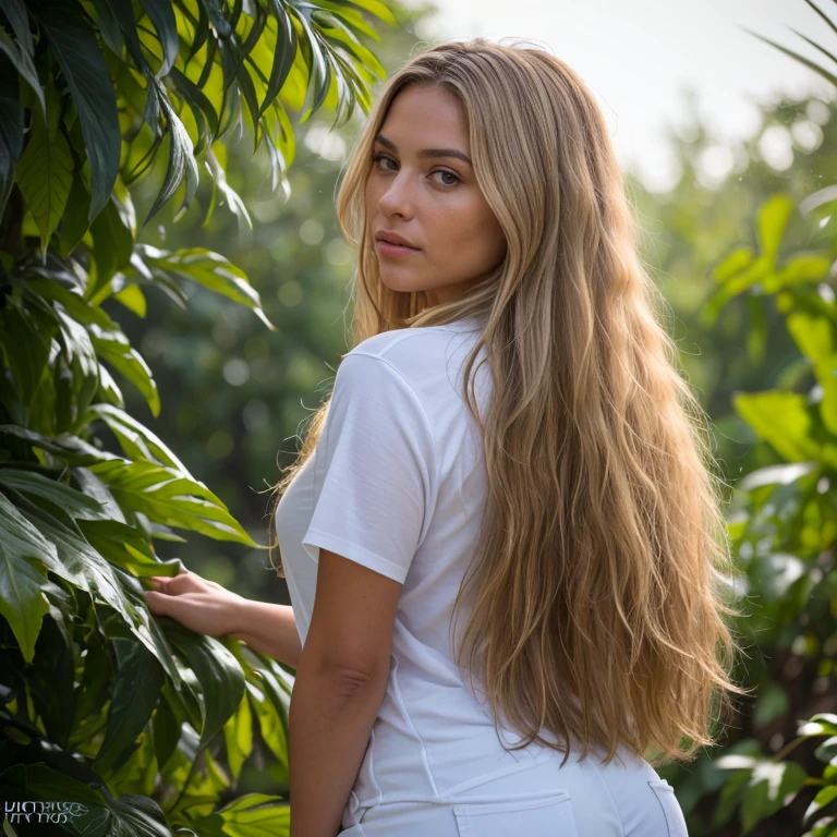 The girl has a good figure and butt, but everything is hidden,she is wearing shorts and a shirt,Facing the camera ,hairstyle hair down ,mid range, Arabian appearance, .кожа ultra-натуральная. hair color: blonde. , naturally high resolution, masterpiece, Best quality, complex parts, Very detailed, sharp focus, detailed skin, realistice Hauttextur, texture, , professional, 4K, , shot on Canon, 85 mm, мир depth of field, Цвет Kodak Vision, perfect body, extremely detailed, photo_\(ultra\), fotorealistic, realistic, Post-processing, maximum detail, roughness, real life, ultrarealistic, photorealismus, photografie ,22 . The girl can be seen in full growth...The girl's hair is blond .blonde. blond heair. photo of the girl taken from the back from afar, a girl stands on the seashore and looks into the sunset
