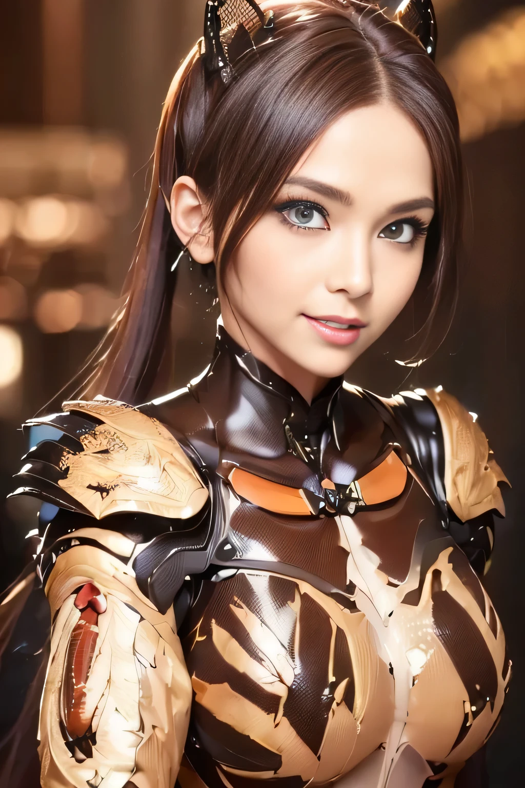 (high resolution,masterpiece,best quality,extremely detailed CG, anime, official art:1.4), realistic, photo, amazing fine details, all intricate, gloss and shiny,awesome many layers, 8k wall paper, 3d, sketch, kawaii, illustration,( solo:1.4), perfect female proportion,villainess, (fusion of dark brown cockroach and lady:1.4), (brown cockroach form lady:1.2), (brown cockroach lady:1.2), (fusion:1.2), (solo:1.4), (evil smile:1.2), muscular, abs, (cockroach brown exoskeleton bio insect suit:1.4), (cockroach brown exoskeleton bio insect armor:1.2), (brown transparency cockroach wing:1.4), (brown cockroach antennae:1.3),