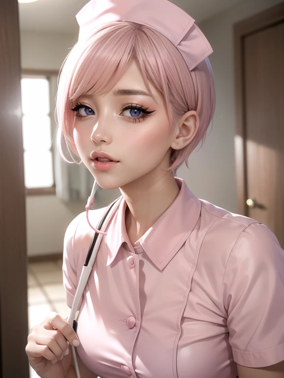 (Ultimate beauty), New Nurse, 非常にdetailed顔, detailedな唇, fine grain, Beautiful Eyes, Short pixie hairstyles for brunettes, ((Laugh with your mouth closed)), (((Wearing a light pink nurse&#39;s uniform)))), Big Breasts, (Thighs Thighs Thighs),  that&#39;that&#39;sit, perfectionなボディ, perfectionな顔, (((background: A hospital room with many medical devices)))、Cowboy Shot, (Depth of the written border), perfectionな画像リアリズム, With detailed background, detailedな衣装, perfection、Hyperrealism、Realistic、Maximum resolution 8K, (masterpiece), 非常にdetailed, Professional　22 year old Japanese woman,(非常にdetailedな肌)(Beautiful female body)(美しいBig Breasts)(Big Breasts)(Pale skin)(Pointed Chest),(Erect nipples)(Best image quality)(Hyperrealismの肖像画),(8k),(Ultra-realistic,最high quality, high quality, High resolution)(high quality texture)(Attention to detail)(Beautiful details)(detailed,Extremely detailed CG,detailed Texture)(Realistic facial expressions,masterpiece,in front,dynamic,bold),(((short pixie cut))),(Very thin hair)(Super Straight Hair:1.5)( sleek bangs,Very light coppery amber hair,Hair in one eye)　(((No clothes)))　(((Completely naked)))　(((nude)))　(((Emphasizing the expression of M-shaped open legs)))　(((Her nipples are visible)))(((Emphasis on the exposure of the genitals in the groin))　(((I&#39;No clothes)))　(((Front view)))　(((Accentuate the crotch)))　(((She is spreading her legs boldly)))　(((The lines of the body are clearly visible)))、(((Depiction of beautiful fingers)))　(((Beautiful body depiction)))　(((Accentuate the crotch)))(((I can see your thighs)))(((Sleep on your back)))(((Accurate M-shaped leg splits)))、(((Full body photo)))、(((Low angle photo)))、(((Correct ankle orientation)))(((The correct number of legs)))　(((Accurate Body Composition)))　(((正確な正面からのFull body photo)))(((Exact number of hands)))