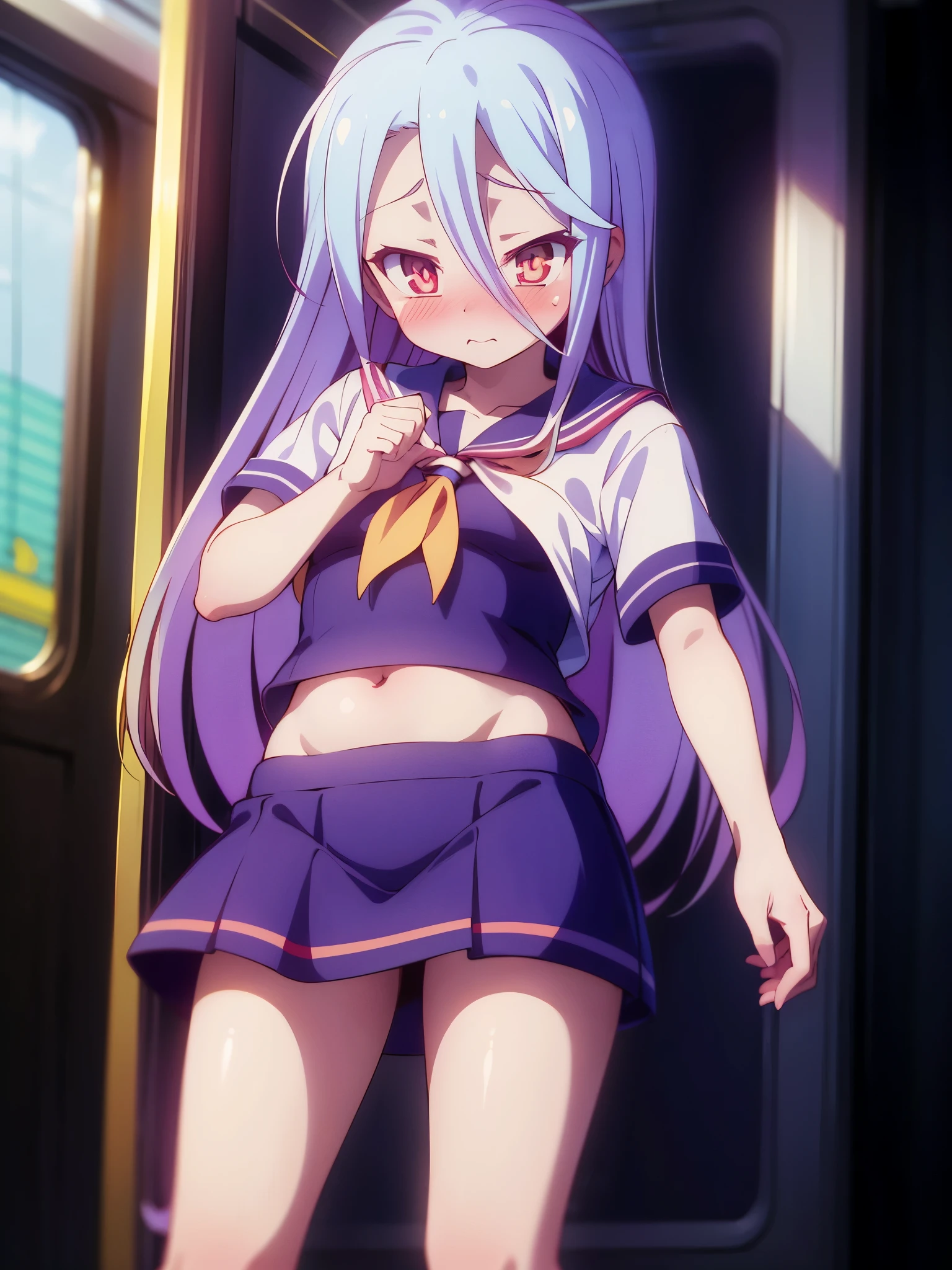 NSFW,masterpiece,Highest quality,High resolution,Very detailed,white\(no game No life\),Long Hair,Multicolored Hair,Hair between the eyes,Gradient Hair,Yellow Eyes,Flat Chest,ponytail,(Cheerleader),See-through,Tank top,Crop top,Micro Mini Skirt,Groin,Hip joint,Knee-high socks,Thigh straps,sports boots,locker room,Frustrated face,blush,Sticking out tongue,Sweat,sexual excitement,((Ecstasy face)),(Squirting),(orgasm),(Trembling),(Remote Control Vibrator),Spectacle,(training),(Young men),Put your hand on his shoulder