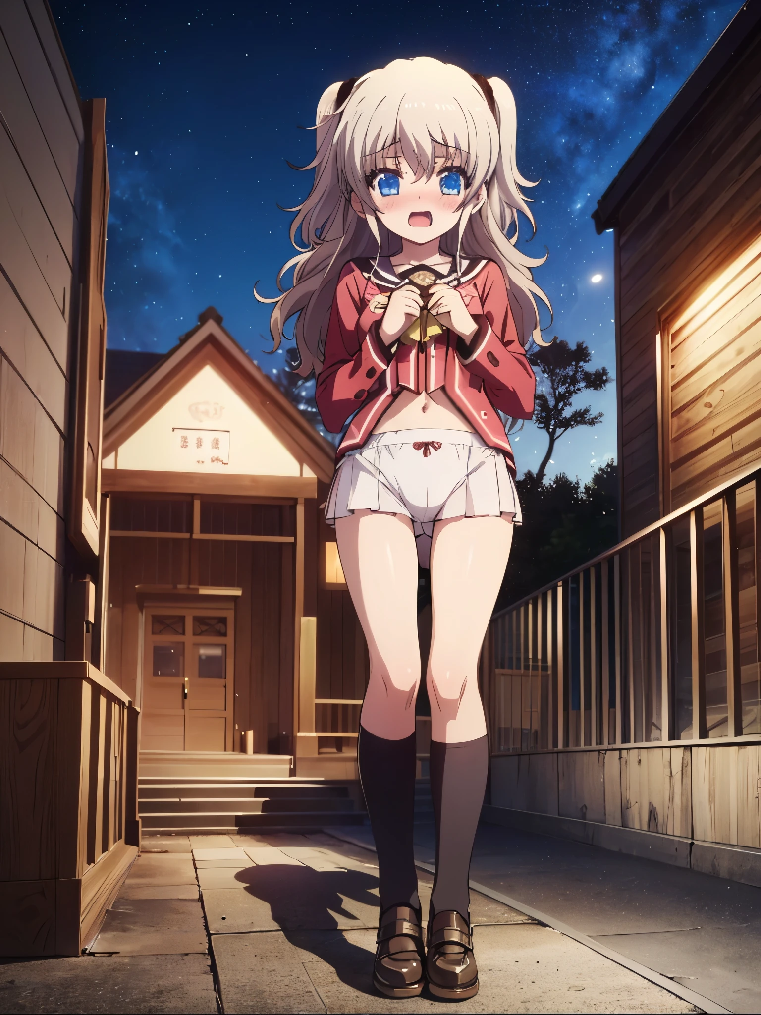 NSFW,1 girl,nao tomori,(High quality small clothes:1.5),(Perfect hands),(Perfect Anatomy),(masterpiece),(highest quality),Embarrassed,blush,Shrine at night,Festivals