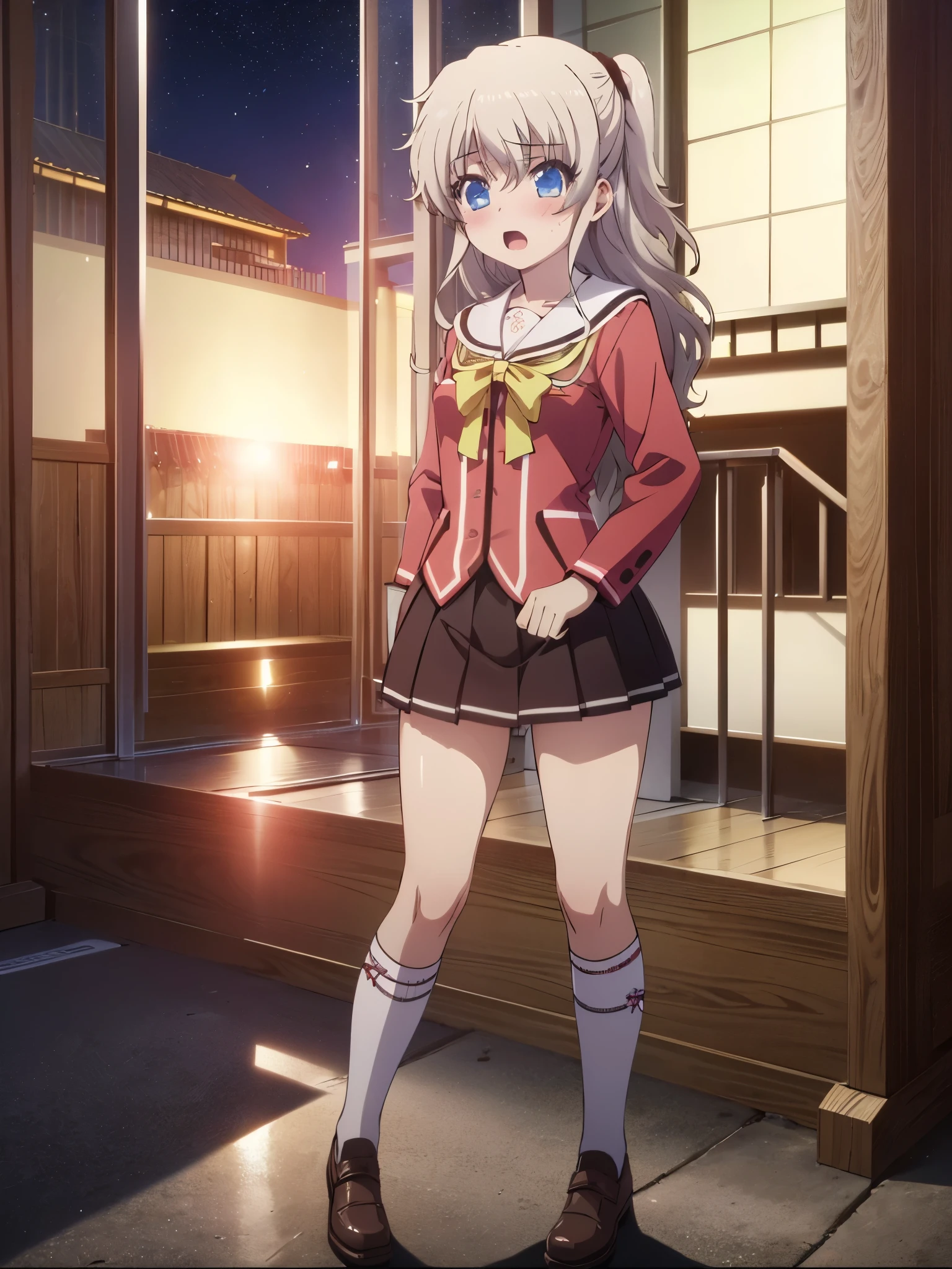 NSFW,1 girl,nao tomori,(High quality small clothes:1.5),(Perfect hands),(Perfect Anatomy),(masterpiece),(highest quality),Embarrassed,blush,Shrine at night,Festivals