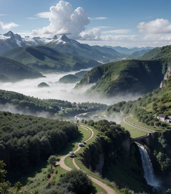 award-winning art, trending on artstation, masterpiece digital art, The continent of Aldren is a vast landmass covered in dense forests, rolling hills, and towering mountains. Its people live in small villages and towns, ruled by powerful lords who often wage war against each other. The continent is home to many mythical creatures, such as dragons, unicorns, and fairies.