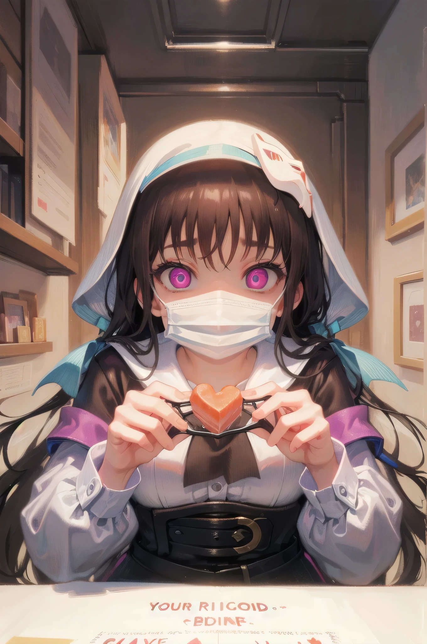 (Tabletop:1.0), (highest quality:1.4), (High resolution:1.2),(Latex lace mouth mask:1.3), Open your mouth,  Sharp contours,  boyish, highest quality, masterpiece,Glasses,Voice of the Heart,Breast milk,yandere,nsfw