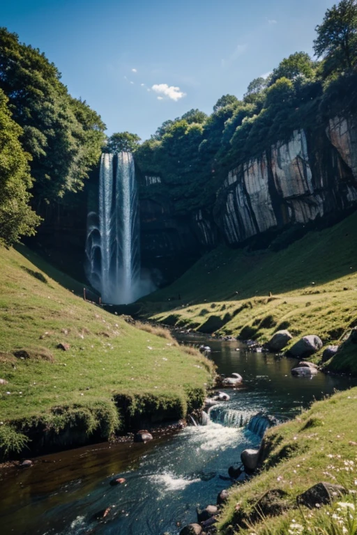 award-winning art, trending on artstation, masterpiece digital art, Sparkling rivers, winding through the land, providing clean water and a source of sustenance for the people and creatures alike.