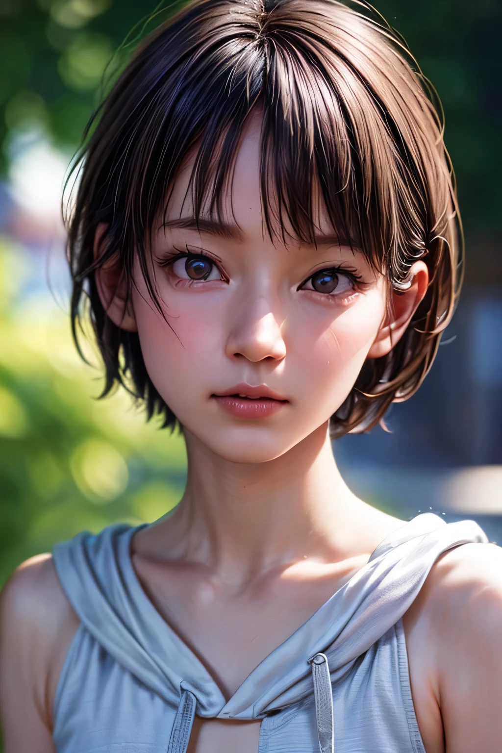 (NSFW:-1.5), (masterpiece:1.3), (8k, photorealistic, RAW photo, best quality: 1.4),
cinematic lighting,
(1girl), beautiful face, (realistic face),
beautiful hairstyle, (short hair :1.5),
realistic eyes, beautiful detailed eyes,
(realistic skin), beautiful skin,
(hoodie without a hood),
absurdres, attractive,
ultra high res, ultra realistic, highly detailed,
golden ratio, 1girl,